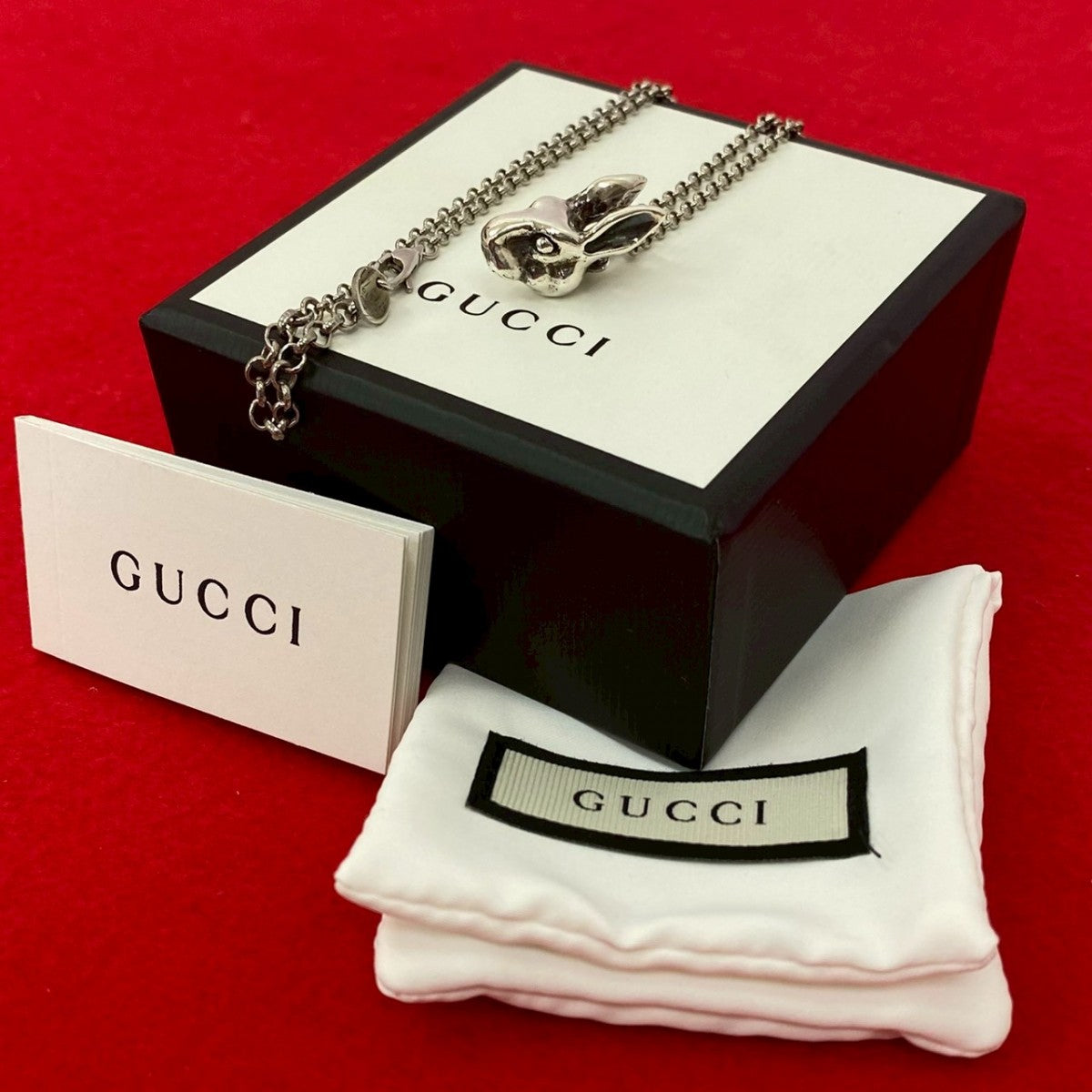 GUCCI Necklace Silver925 Silver Anger Forest Rabbit Head Necklace