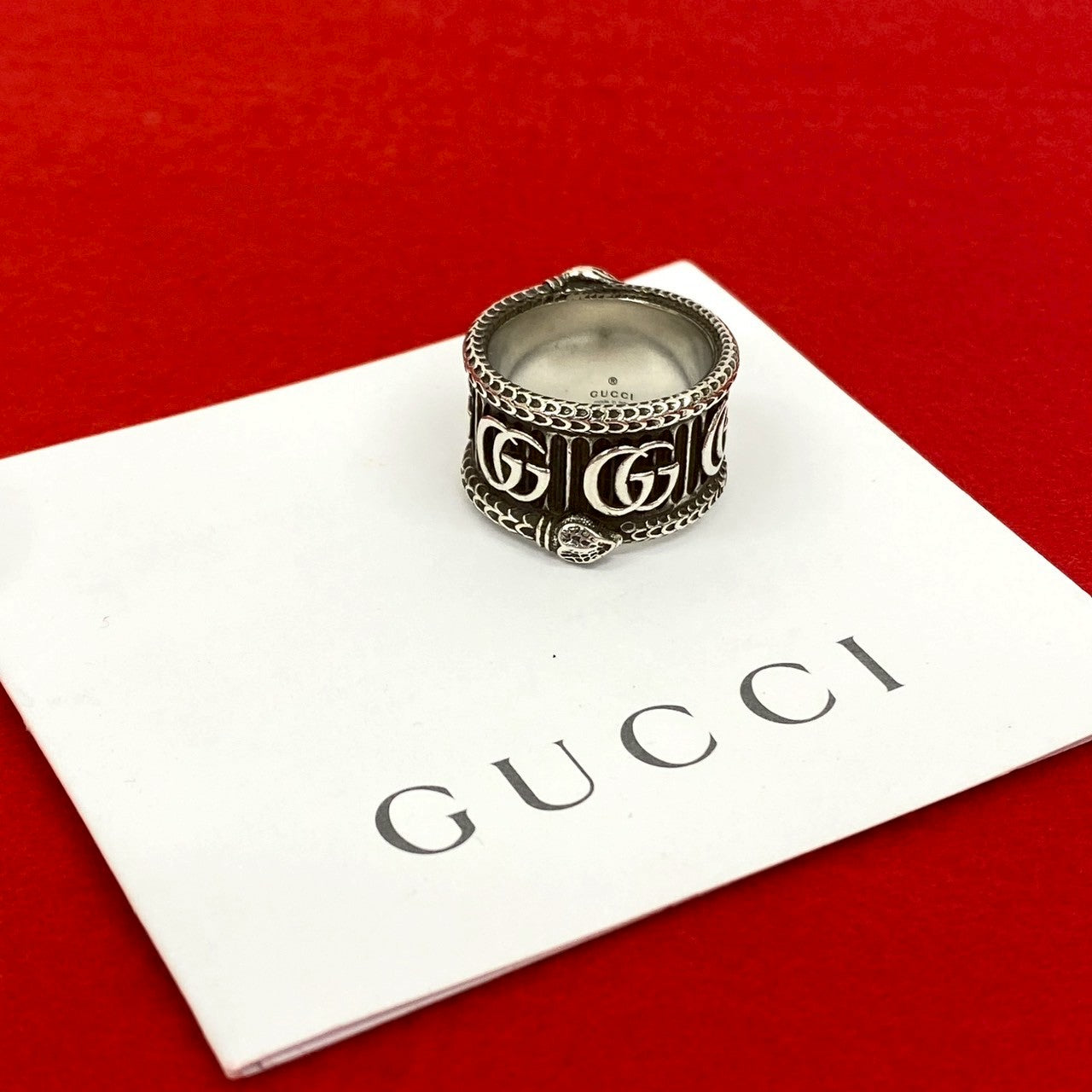 GUCCI Ring Silver925 Silver Snake Double G Ring 19