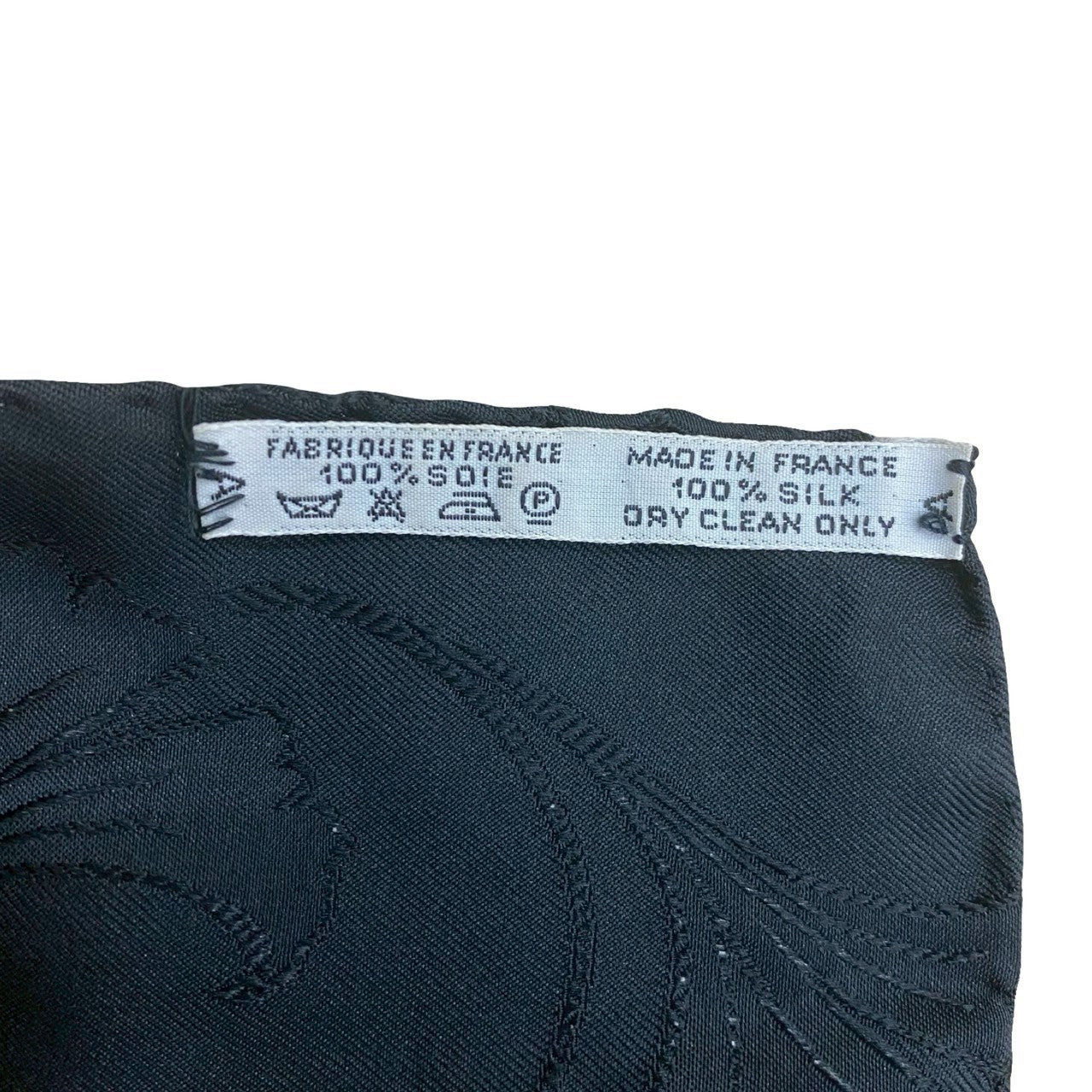 HERMES scarf silk black Carre 90