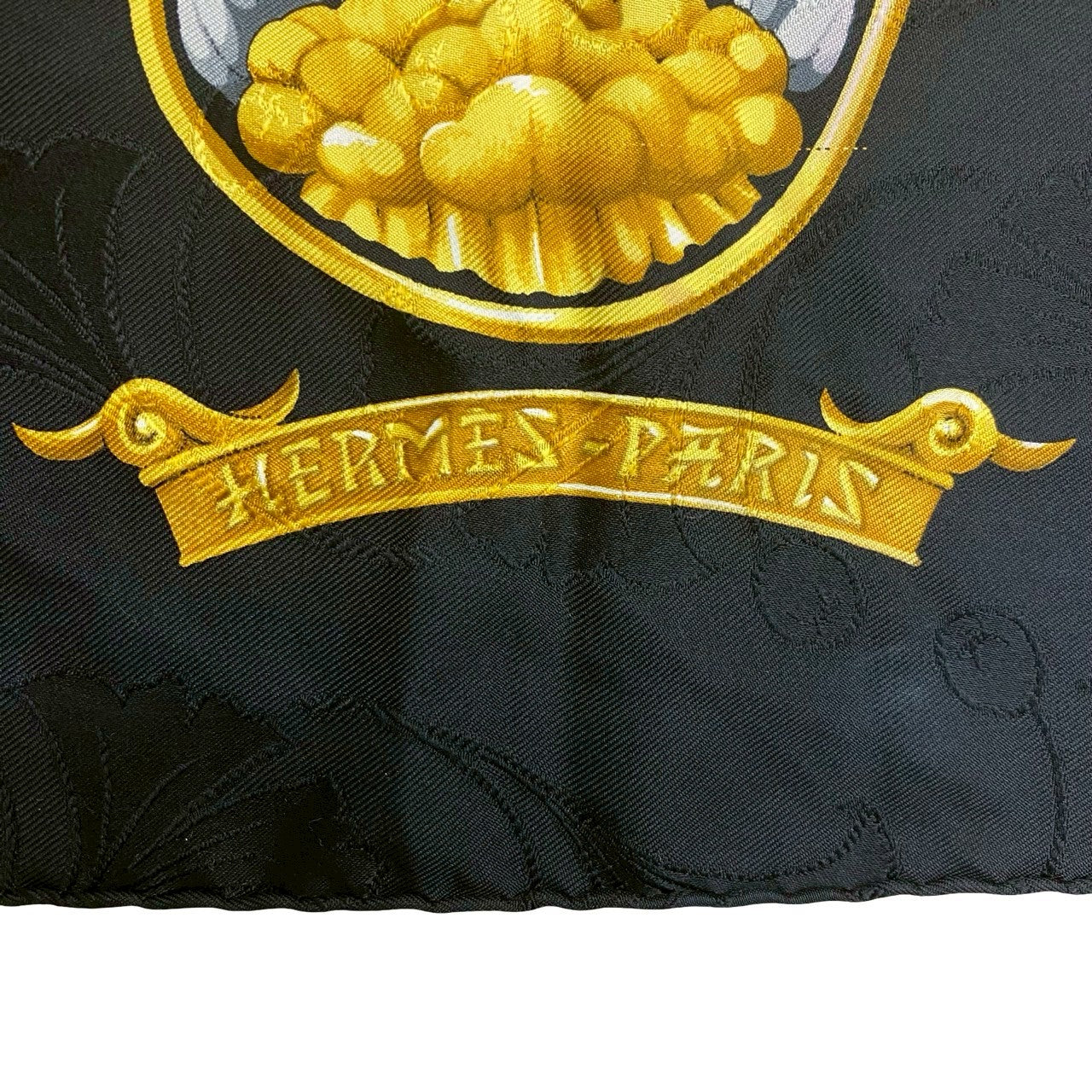 HERMES scarf silk black Carre 90