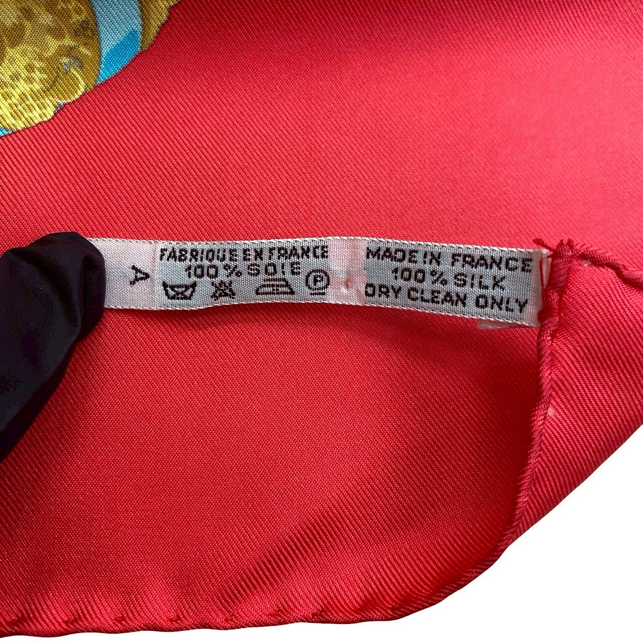 HERMES scarf silk Red Carre 90