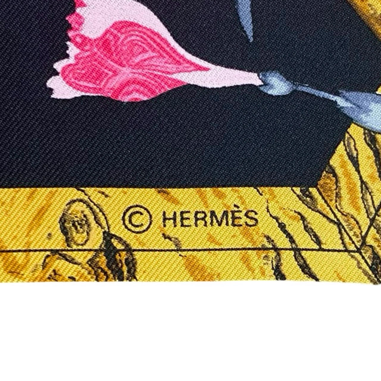 HERMES scarf silk black Carre90