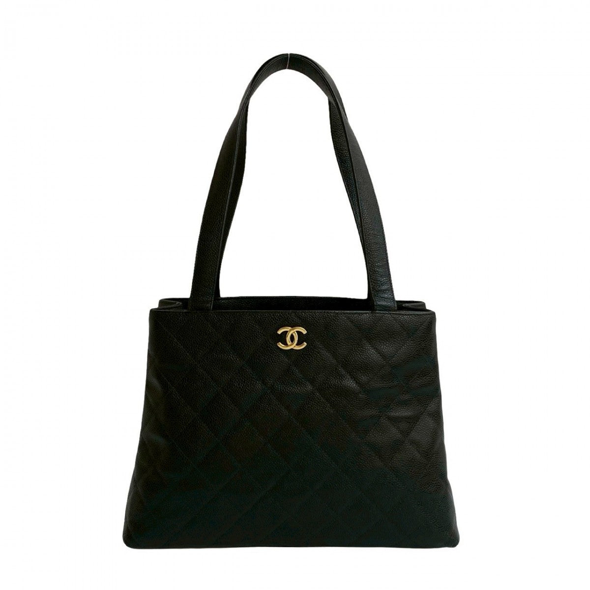 CHANEL Tote Bag Matt caviar skin black Matrasse