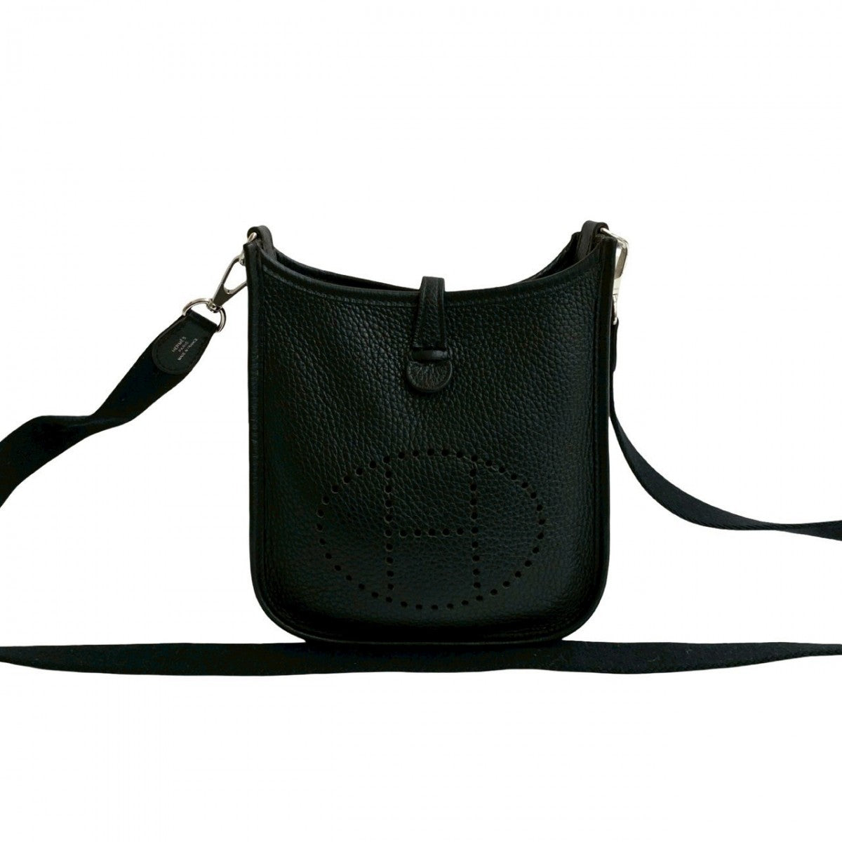 HERMES Shoulder Bag Taurillon Clemence black Evelyn TPM