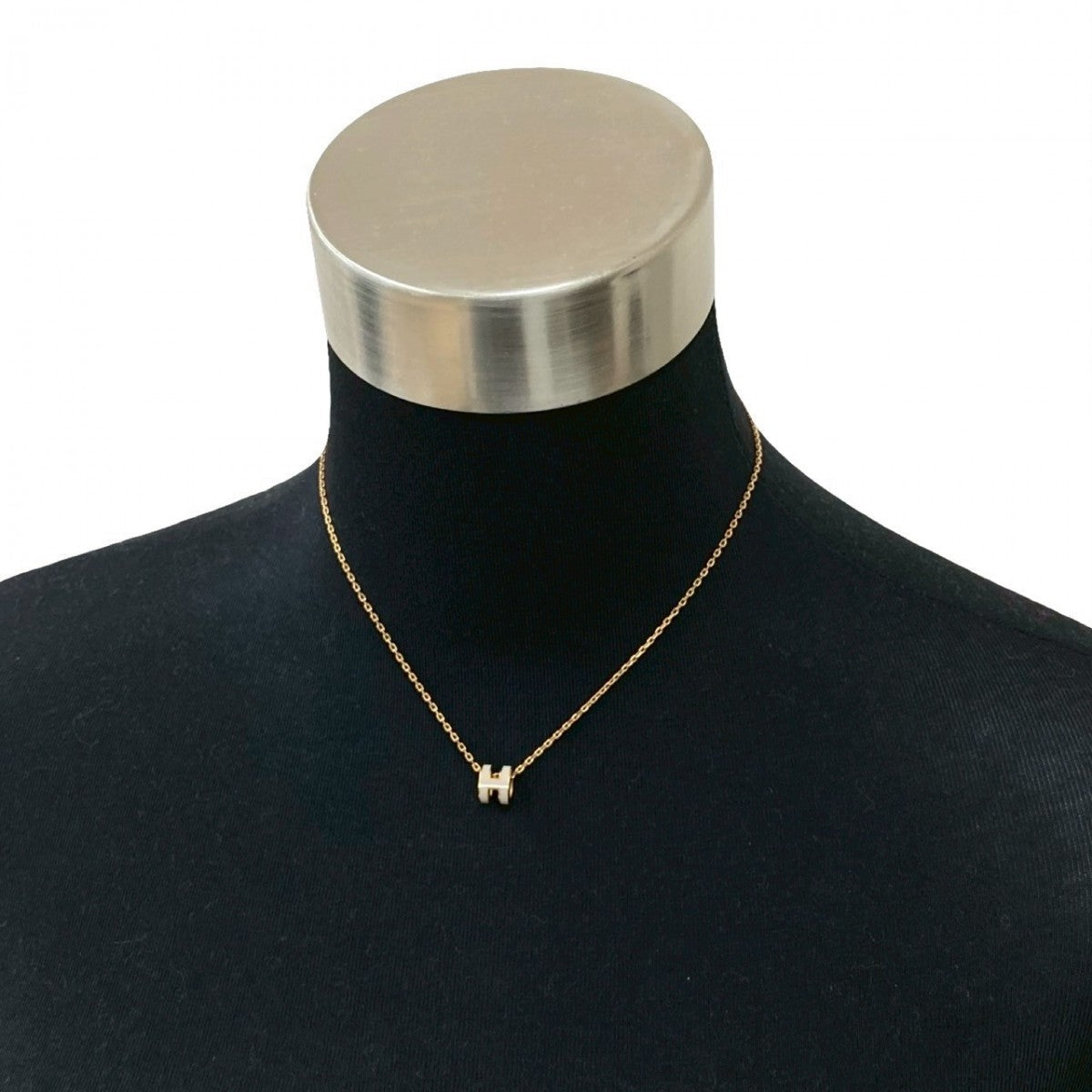 HERMES Necklace Gold Plated gold Mini pop ash