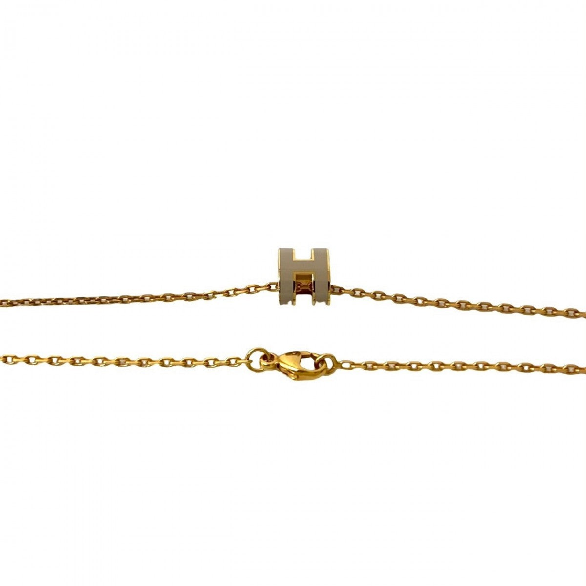 HERMES Necklace Gold Plated gold Mini pop ash