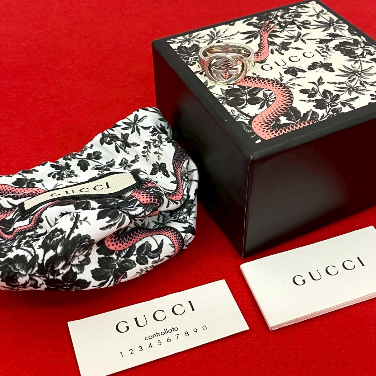GUCCI Ring Silver925 Silver Interlocking G ring