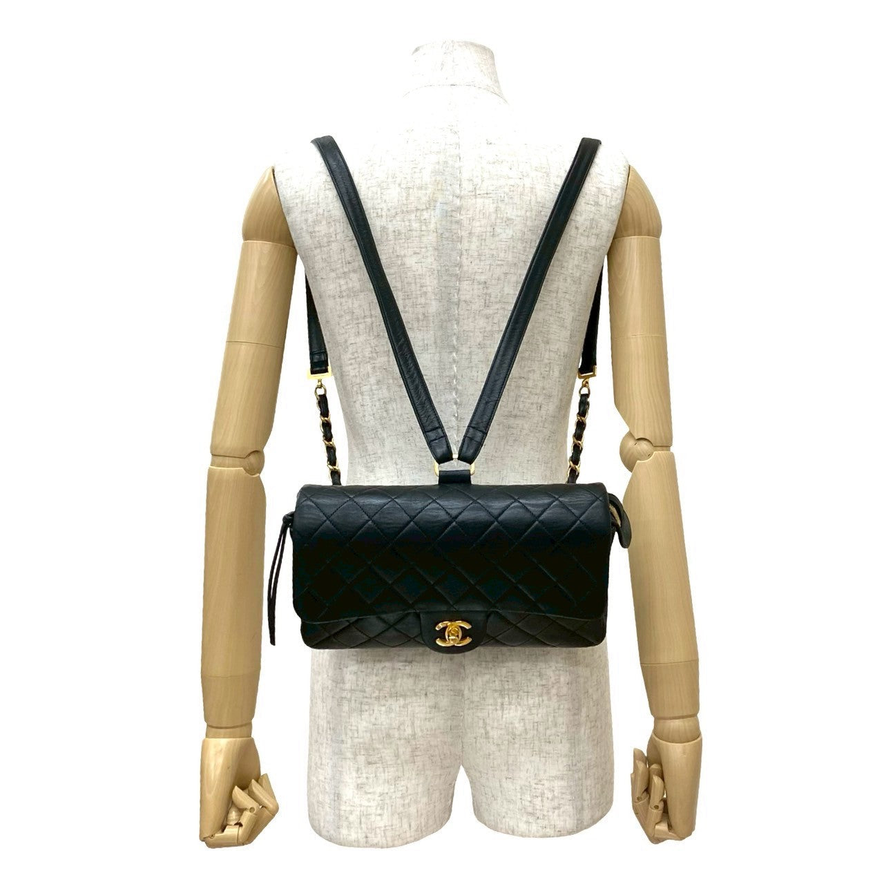 CHANEL Backpack lambskin black Matrasse