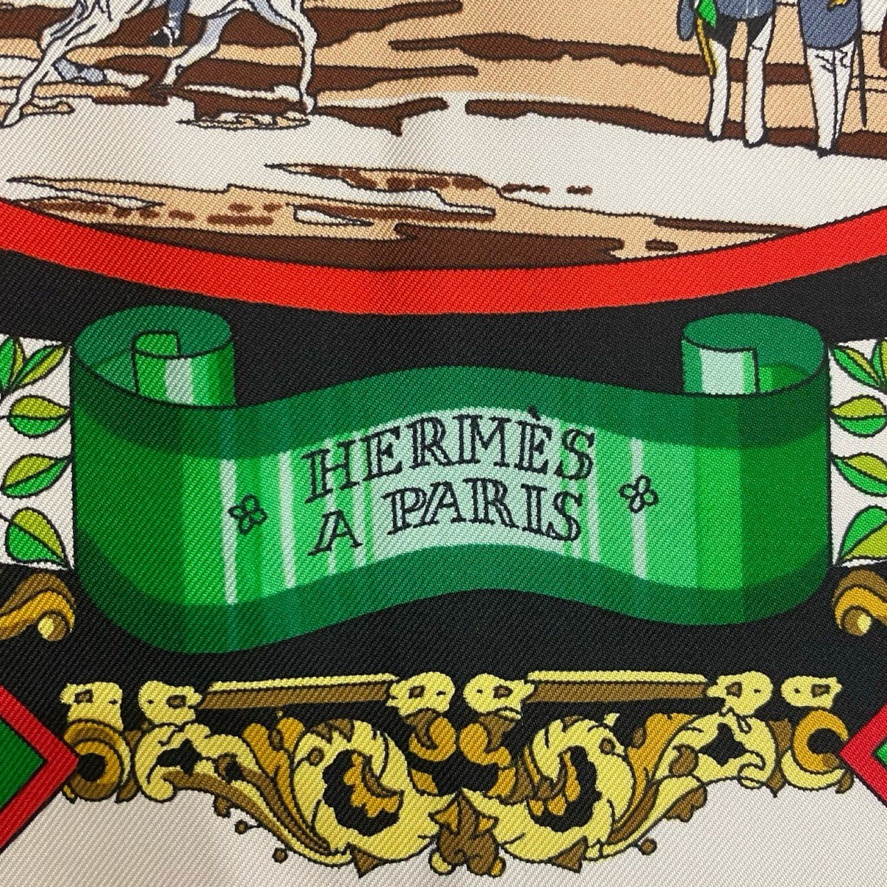 HERMES scarf silk black Carre 90