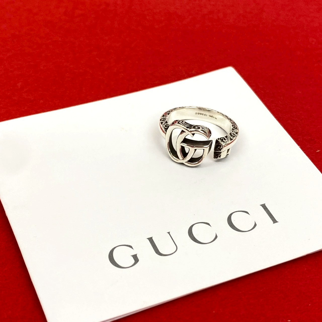 GUCCI Ring Silver925 Silver Arabesque Double G Ring 17