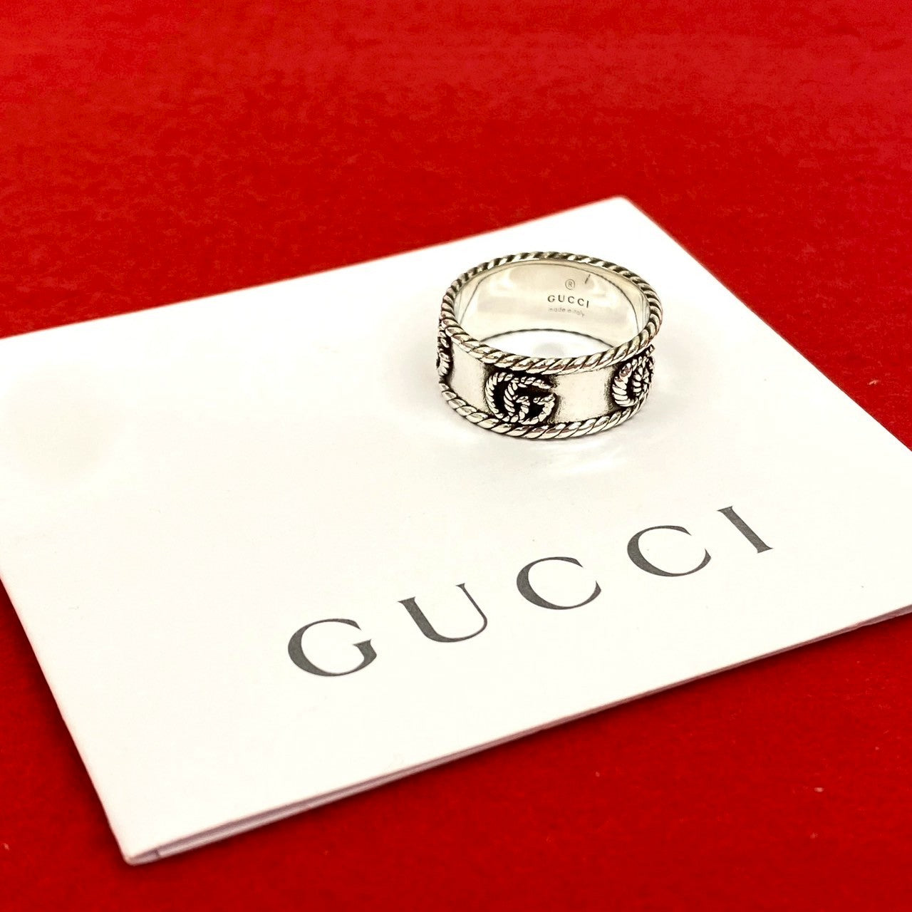 GUCCI Ring Silver925 Silver Double G ring 20