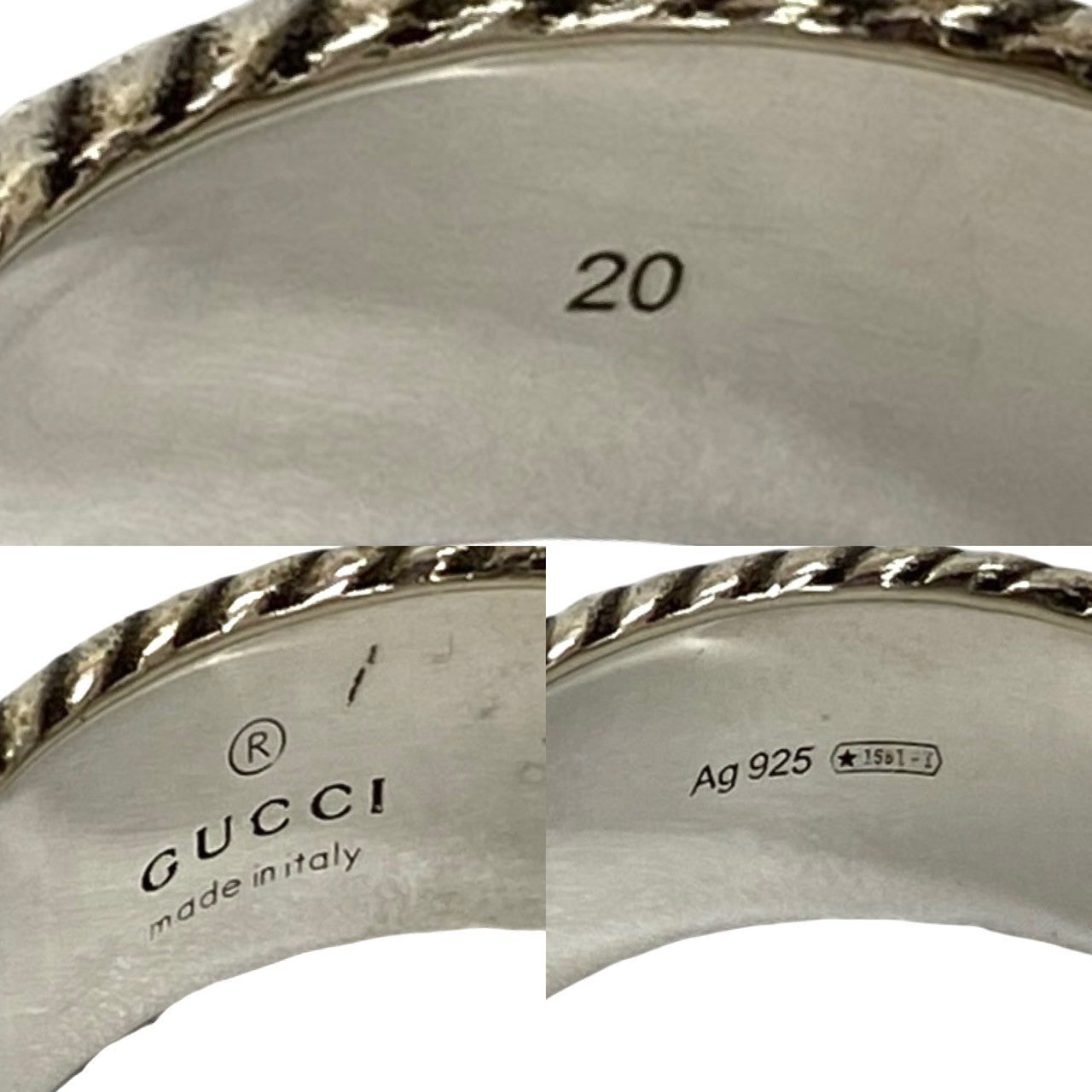 GUCCI Ring Silver925 Silver Double G ring 20