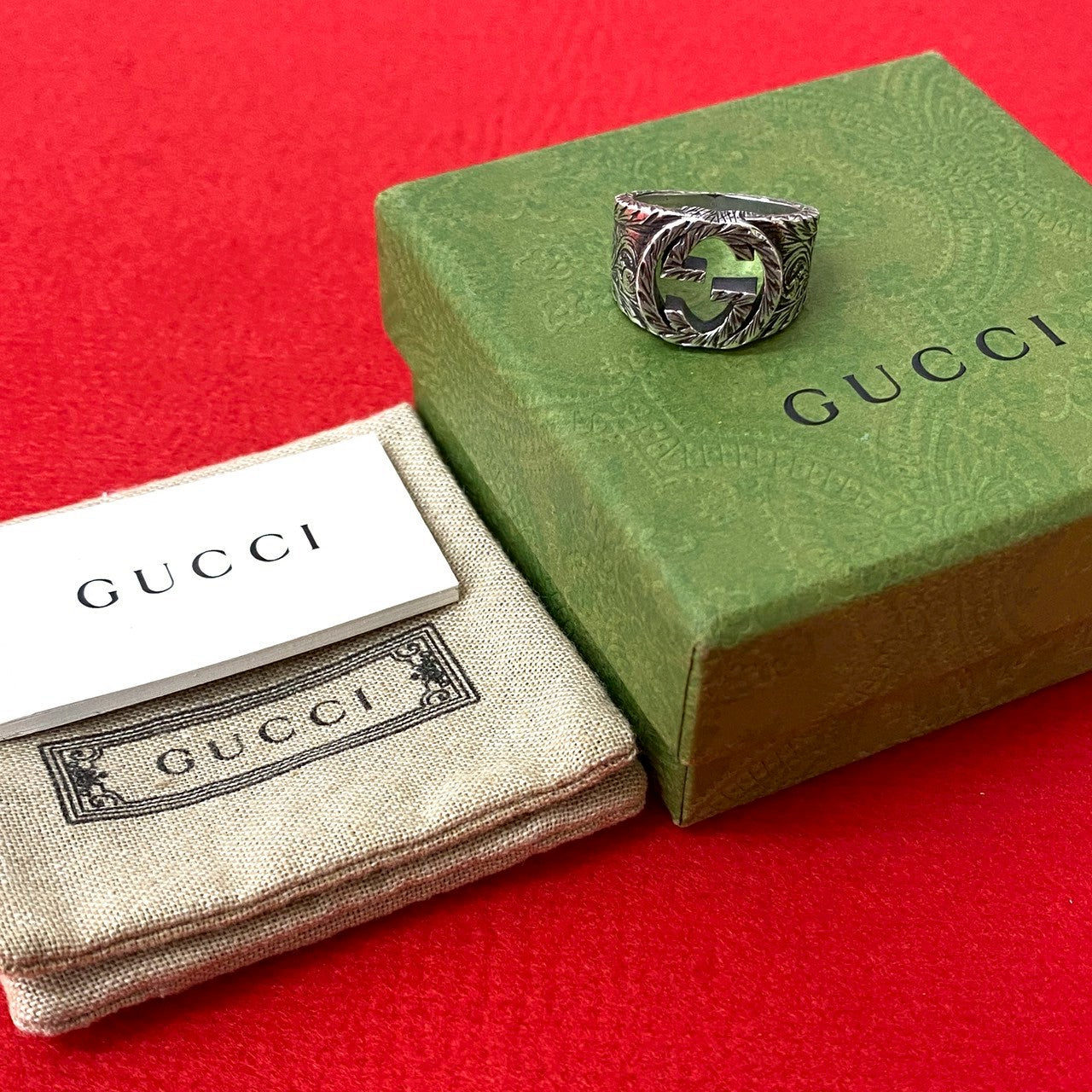 GUCCI Ring Silver925 Silver Interlocking G Arabesque Ring