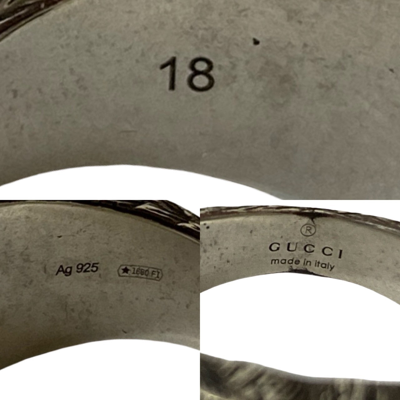 GUCCI Ring Silver925 Silver Interlocking G Arabesque Ring