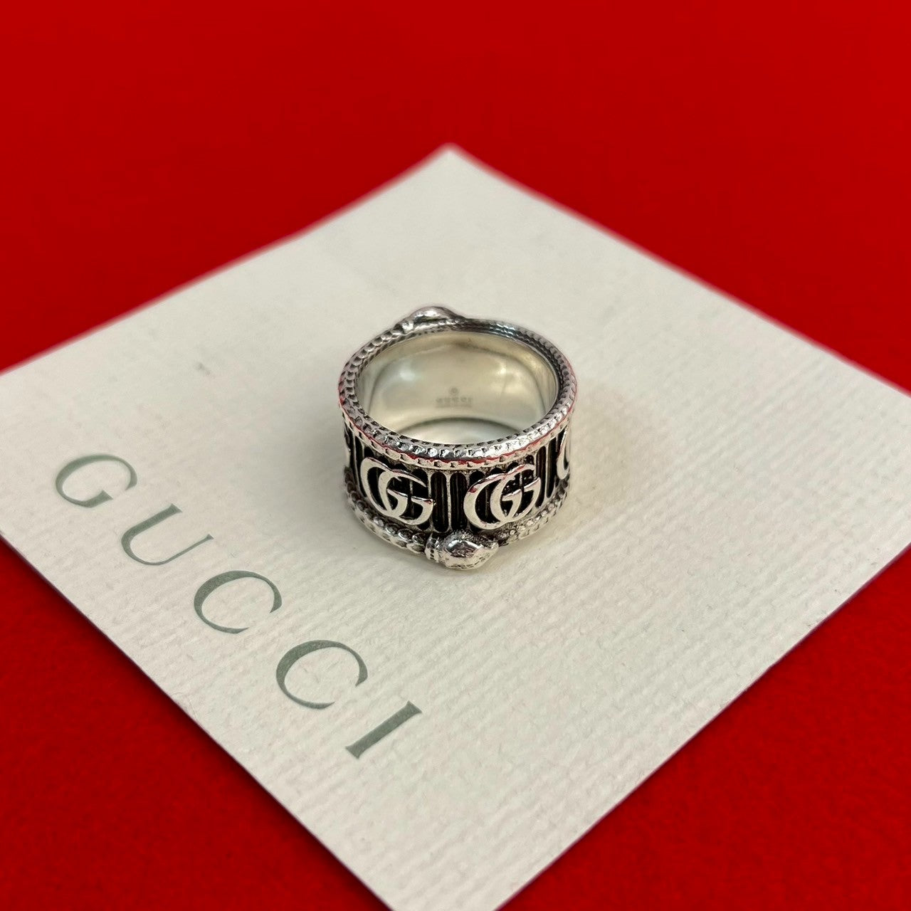 GUCCI Ring Silver925 Silver Interlocking Double G Snake Ring