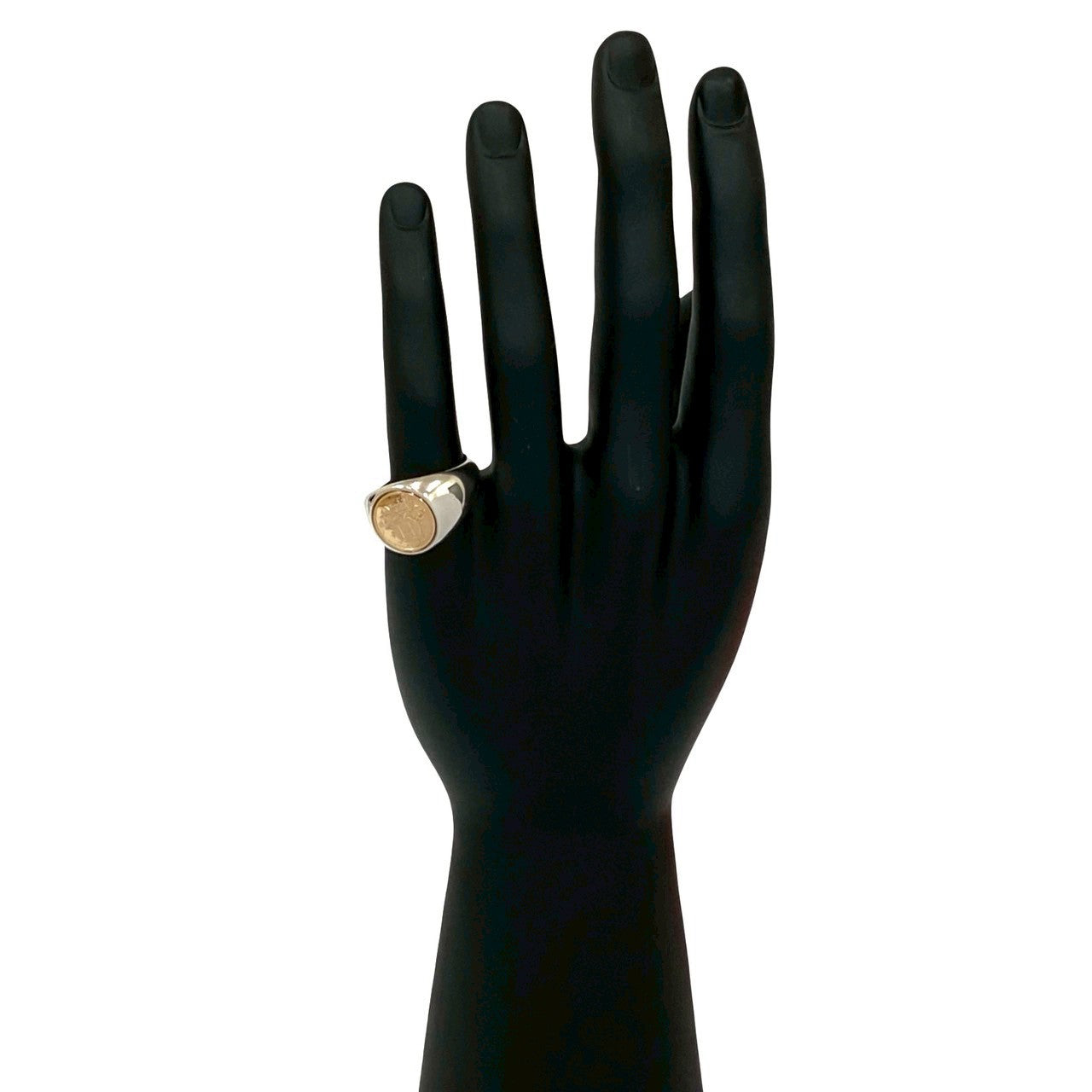 HERMES Ring Silver925 Silver Exlibris Chevalier Ring