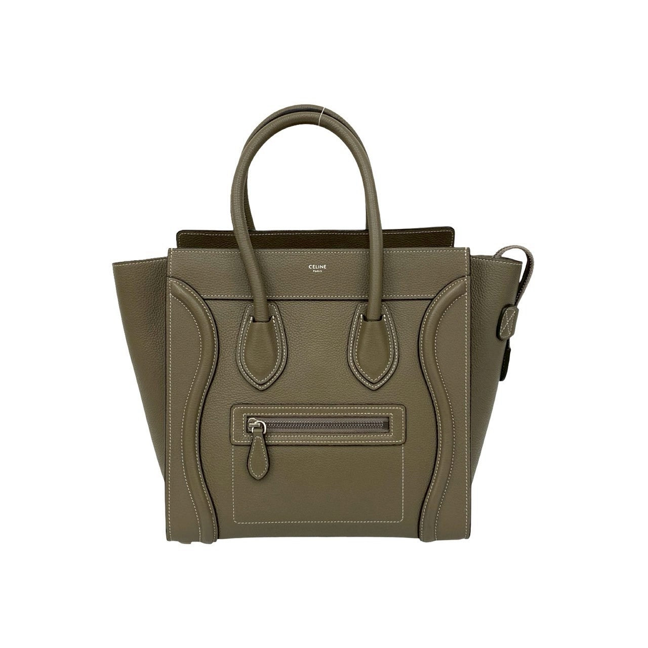 CELINE Handbag leather gray Luggage micro shopper