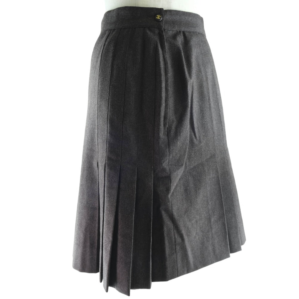 CHANEL skirt P03640V03532 wool Brown Flare Women 36
