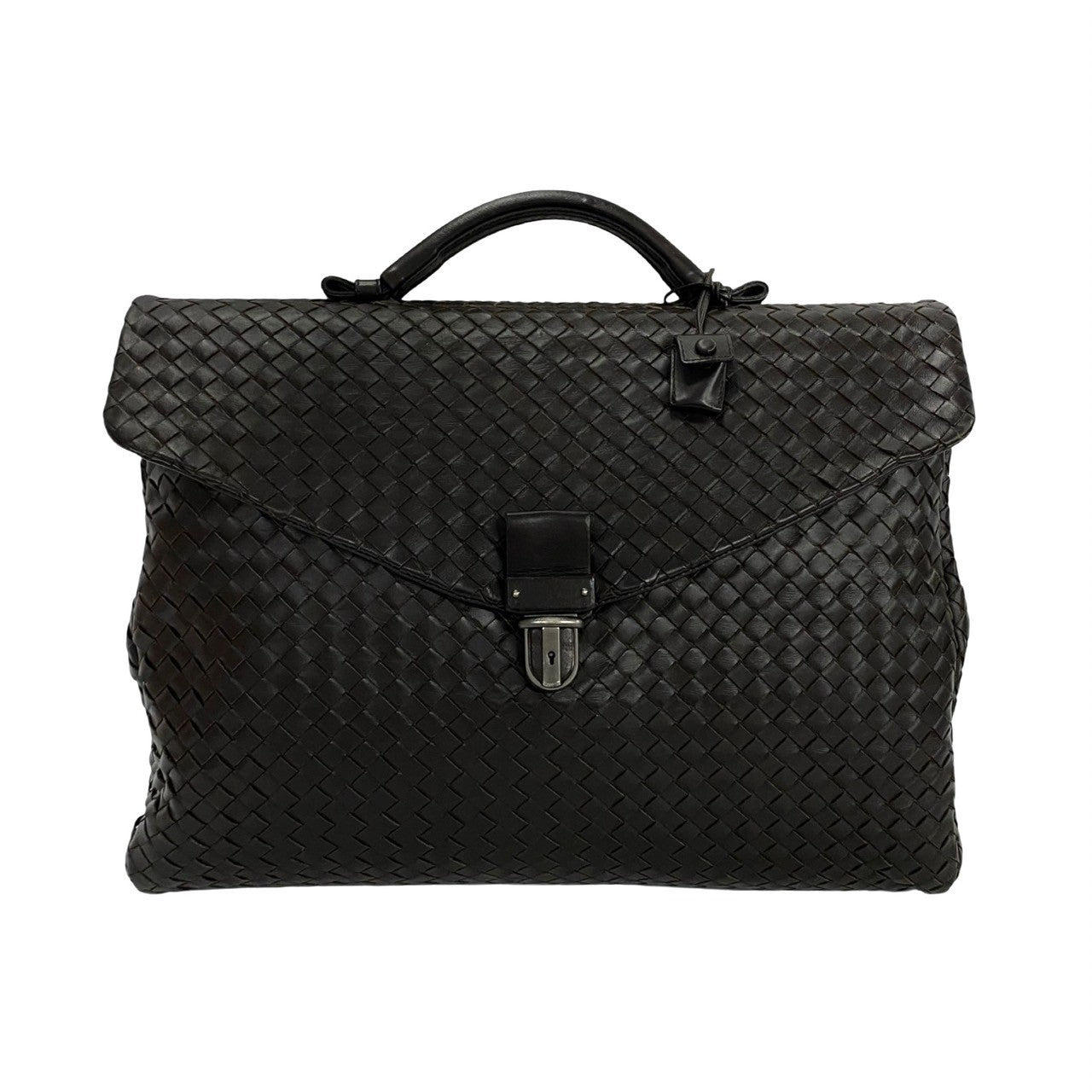 BOTTEGAVENETA Business bag leather Brown INTRECCIATO mens