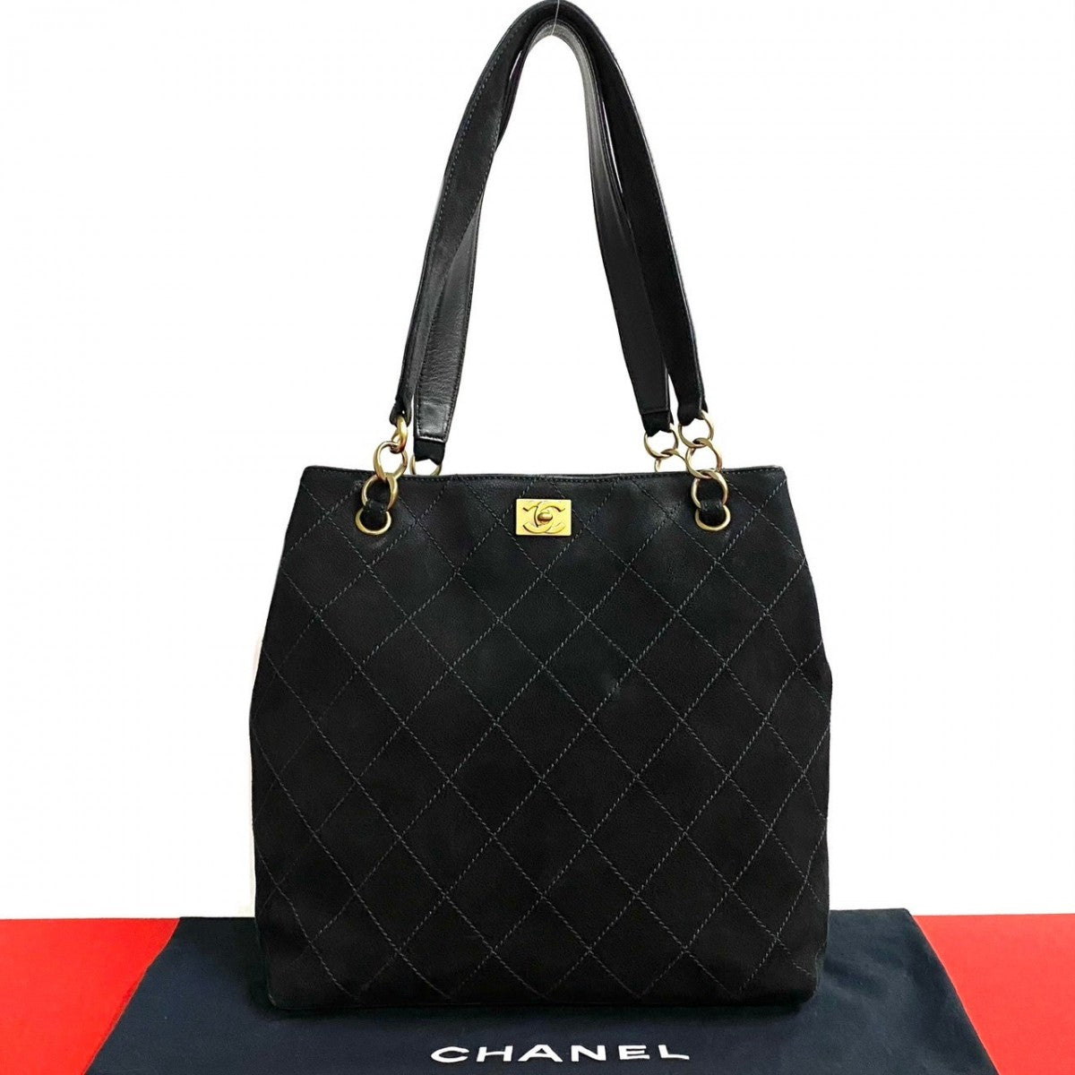 CHANEL Tote Bag Nubuck, Leather black COCO Mark Women