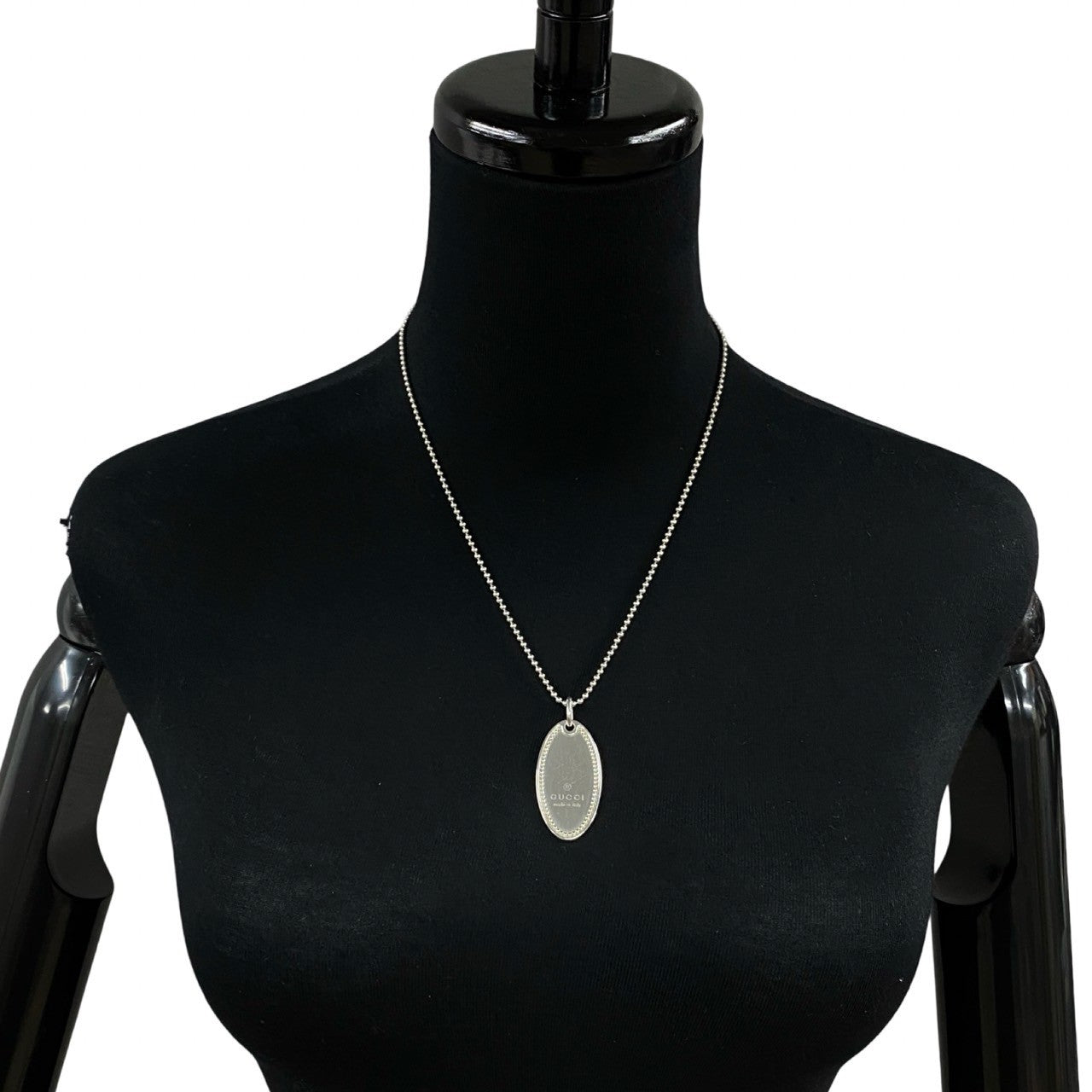 GUCCI Necklace Silver925 Silver Oval tag Necklace