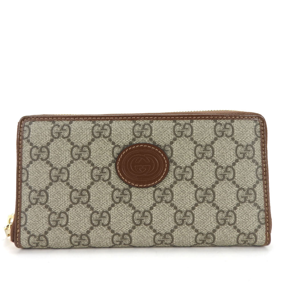 GUCCI Long Wallet Purse 673003 GG Supreme Canvas beige Interlocking G