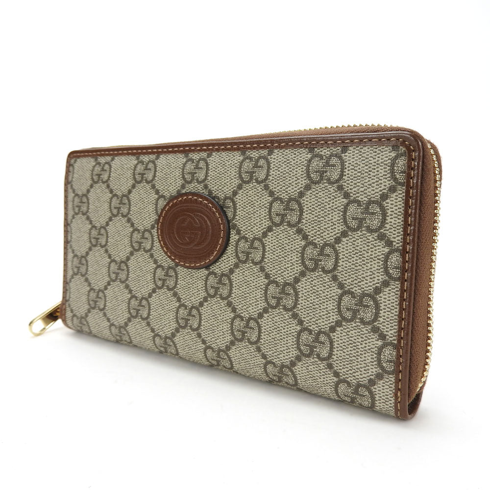 GUCCI Long Wallet Purse 673003 GG Supreme Canvas beige Interlocking G