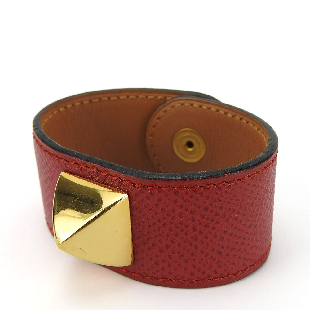HERMES bracelet Epsom, Metal Red Medor Women