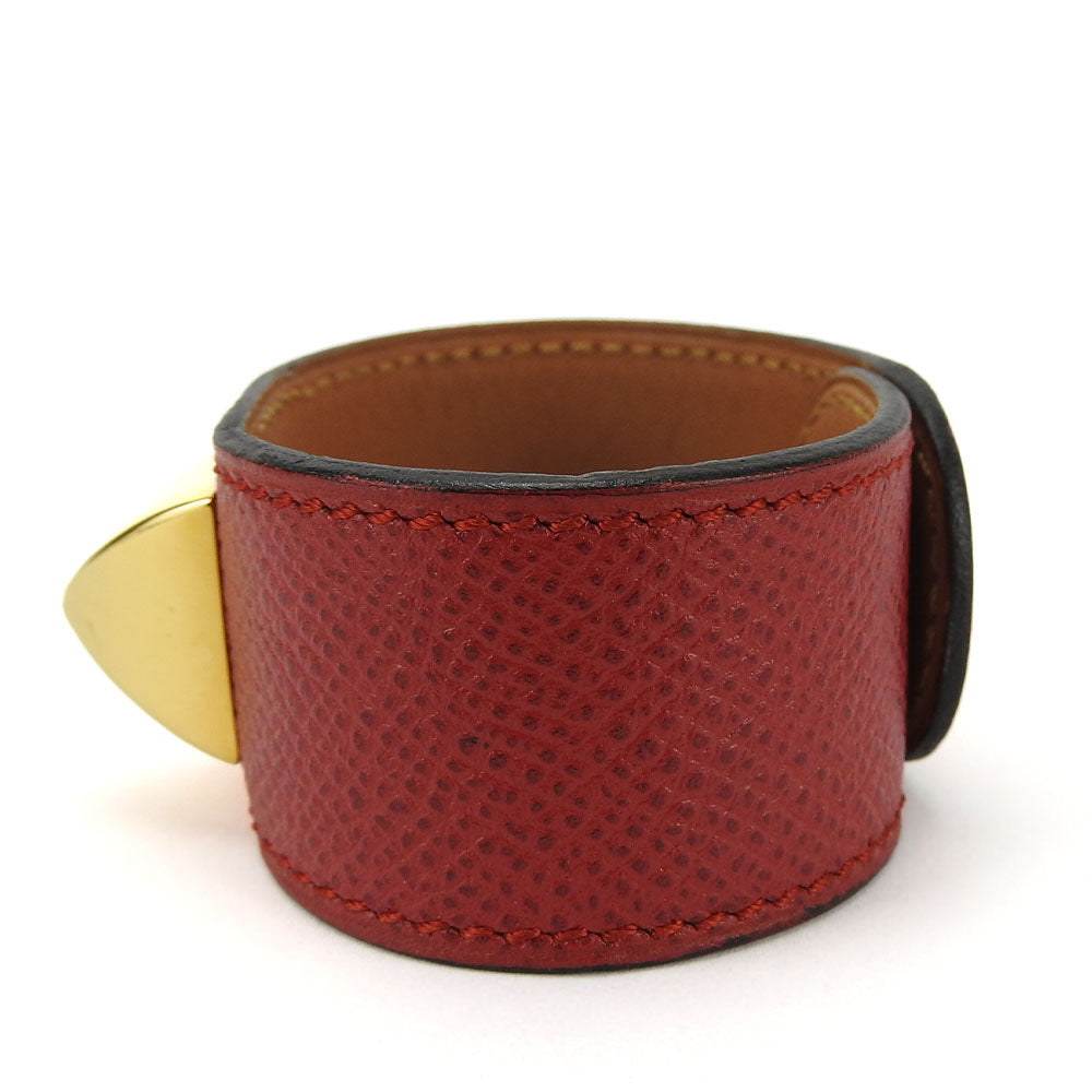 HERMES bracelet Epsom, Metal Red Medor Women