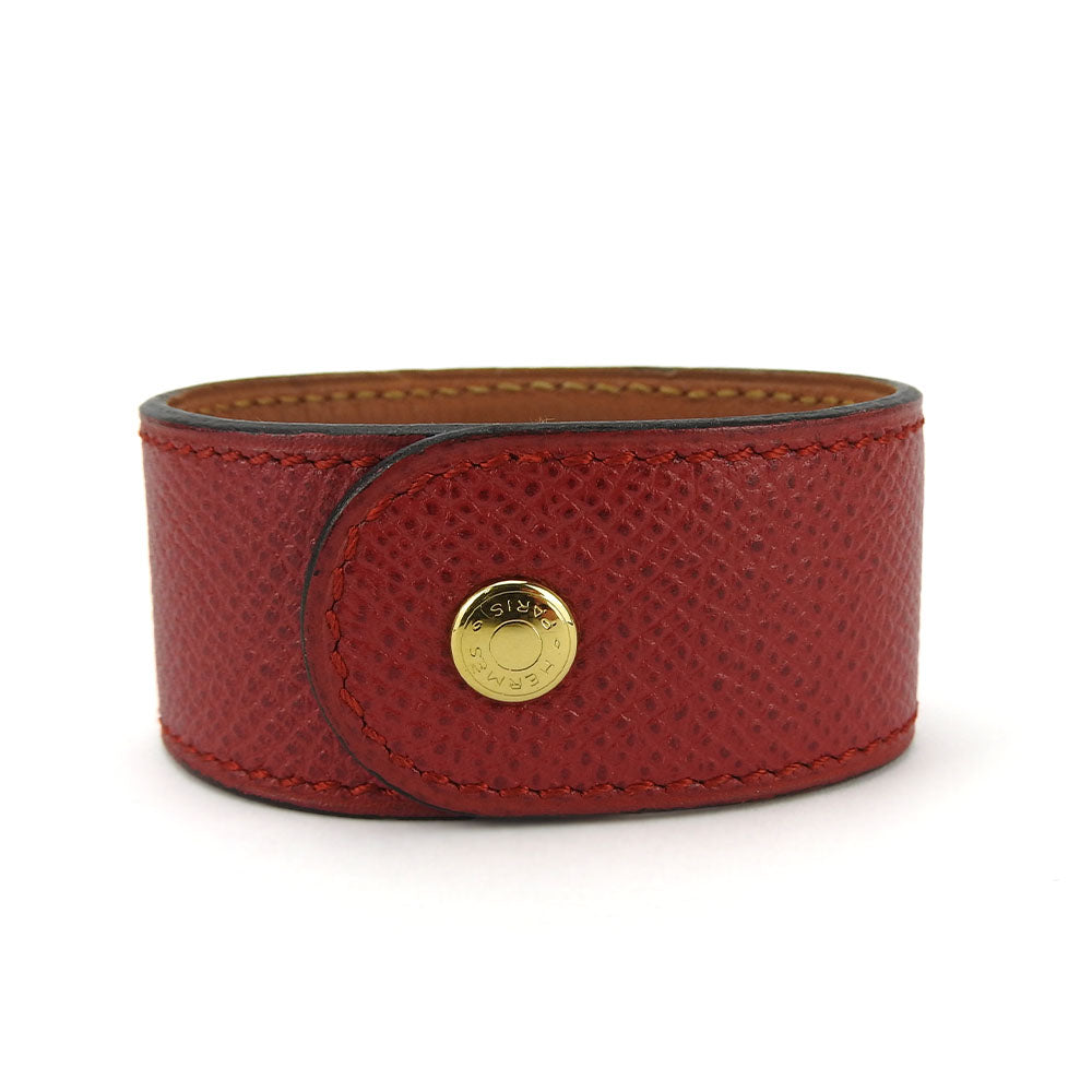 HERMES bracelet Epsom, Metal Red Medor Women