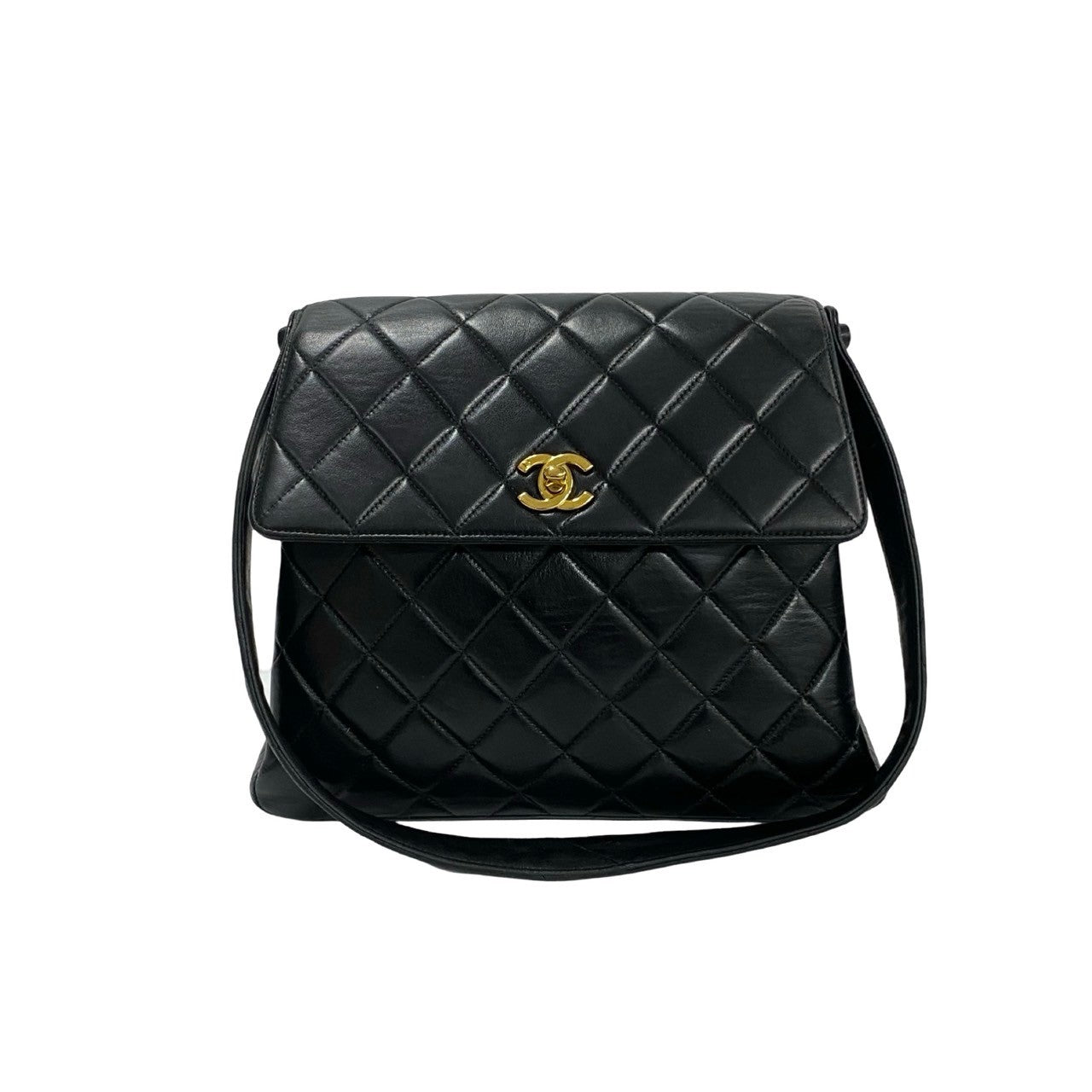 CHANEL Shoulder Bag lambskin black Matrasse