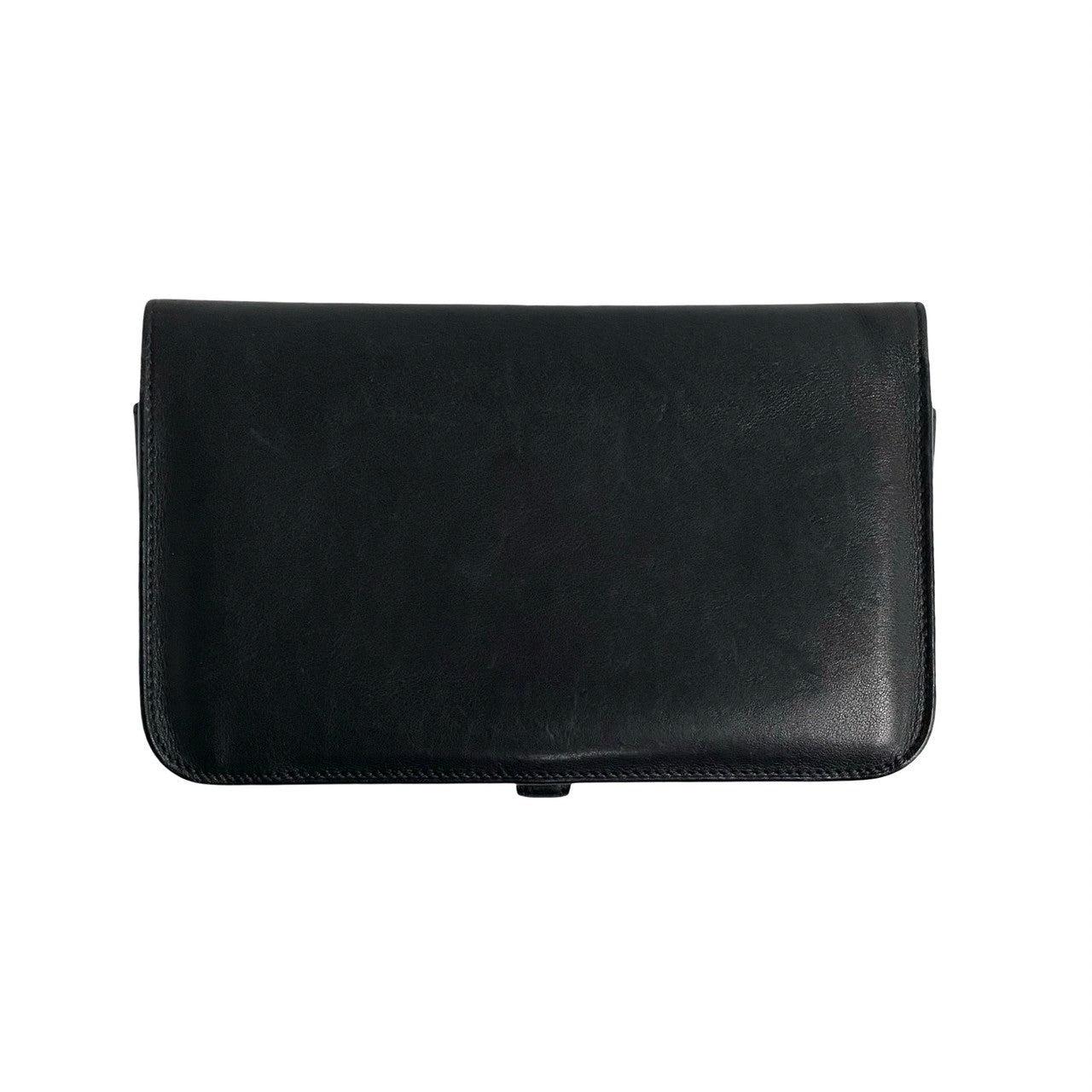 HERMES Long Wallet Purse Swift black Dogon Duo GM Women