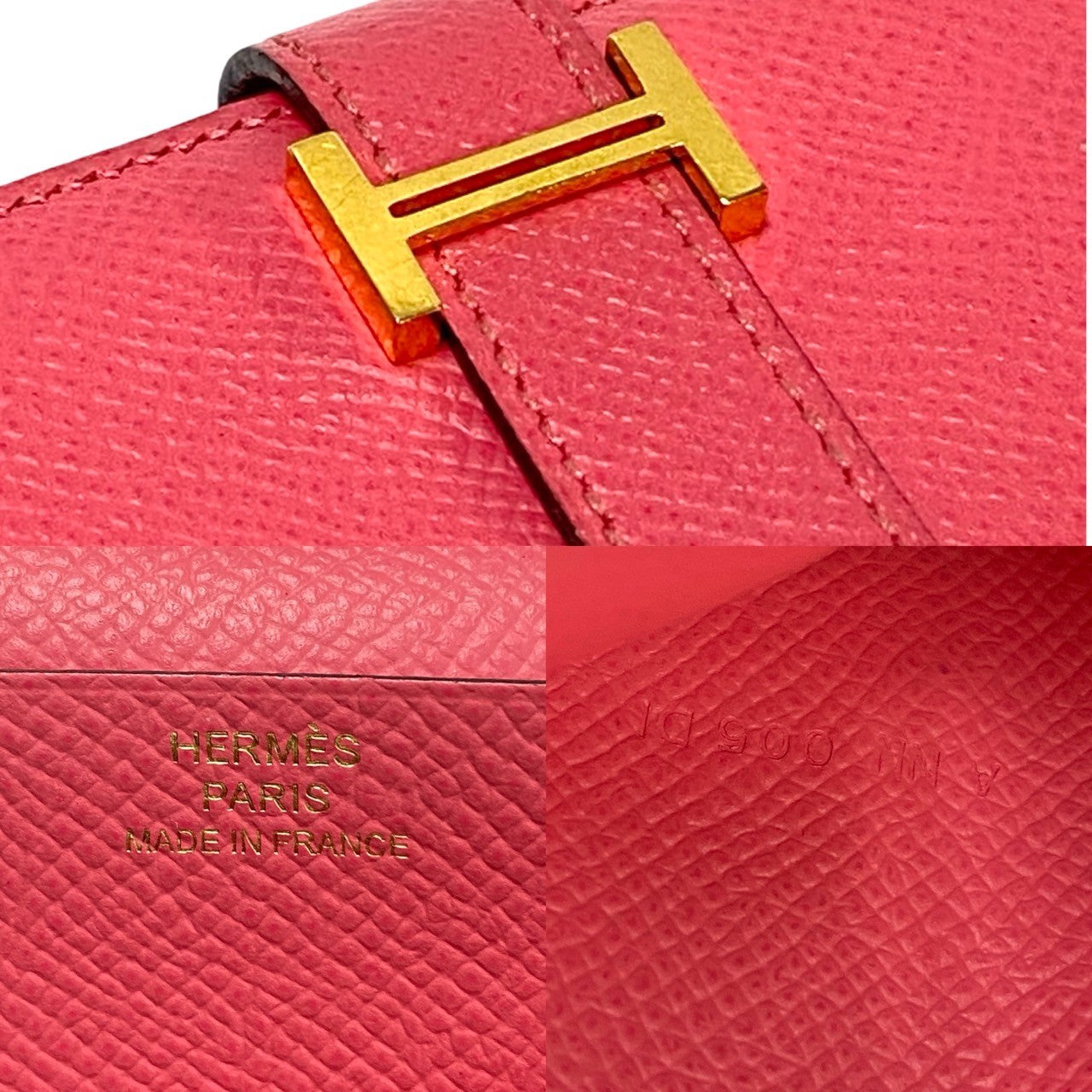 HERMES Long Wallet Purse Epsom pink Beansufla Women
