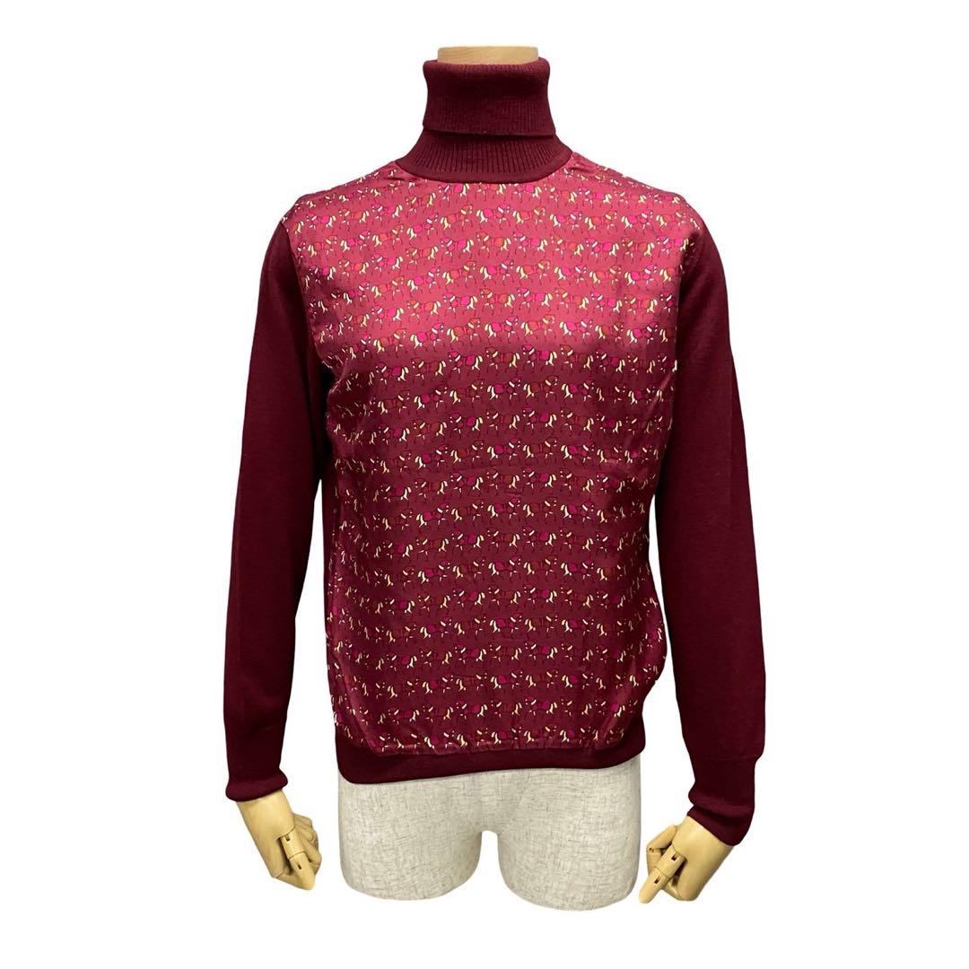 HERMES sweater silk Red 40