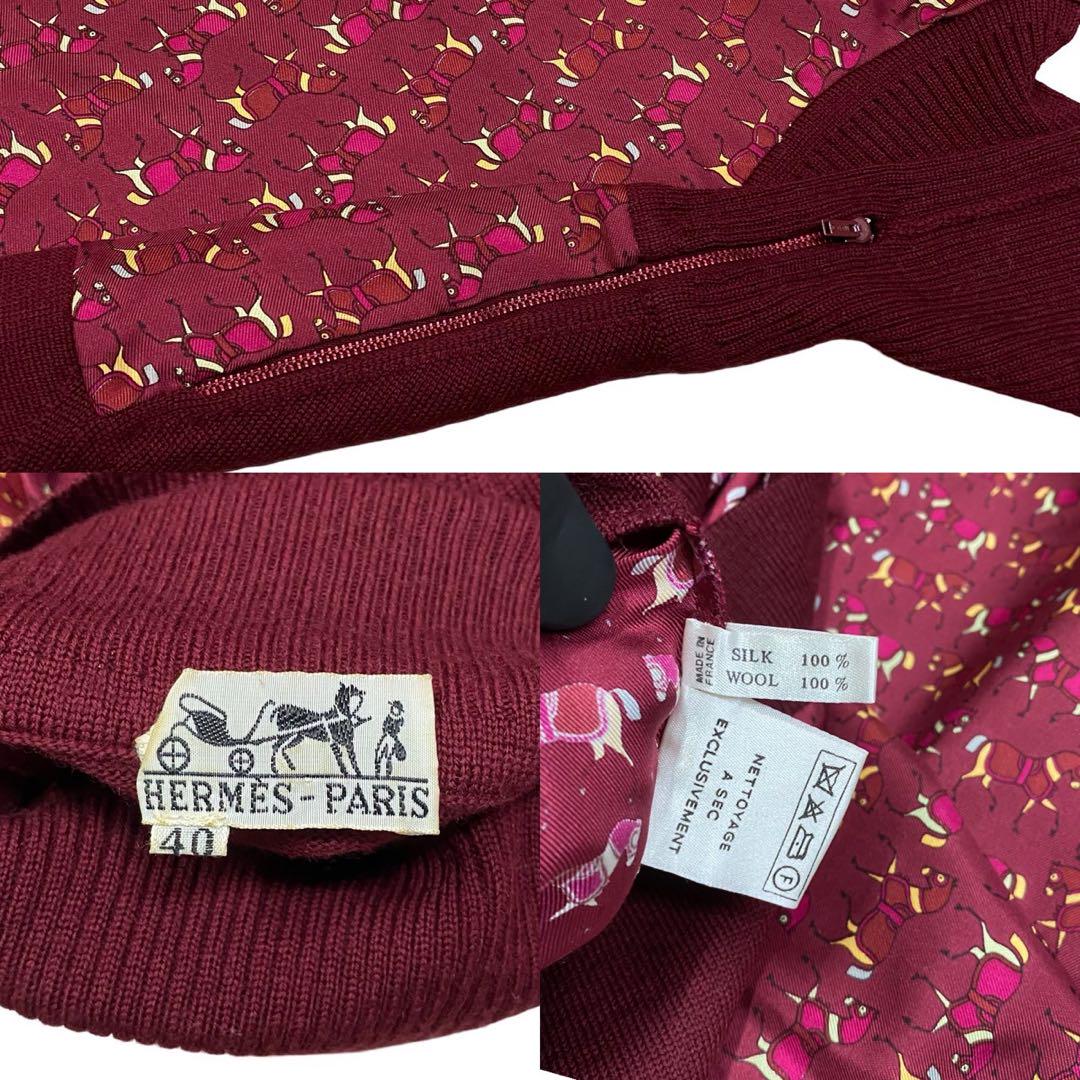 HERMES sweater silk Red 40