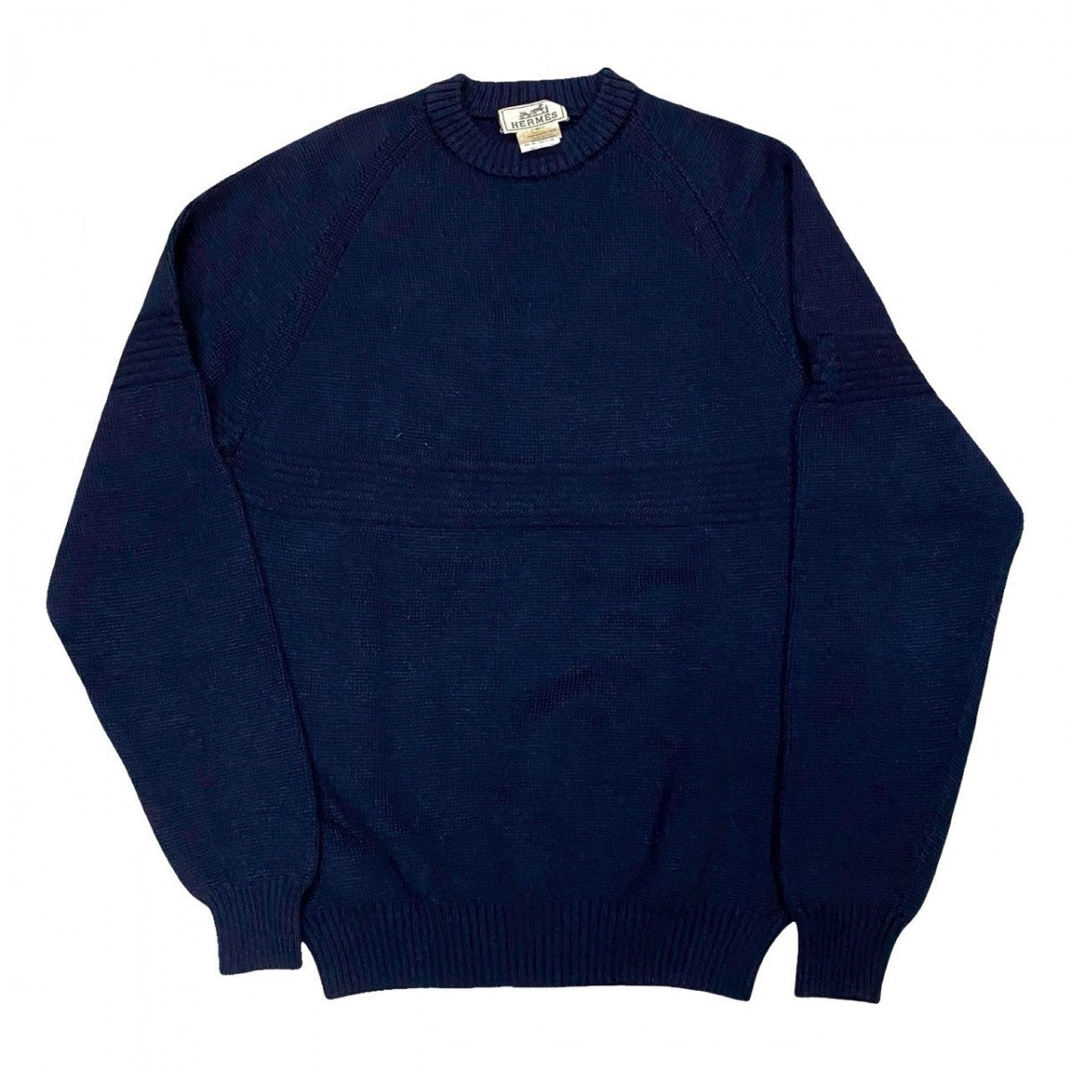 HERMES sweater wool Navy mens L