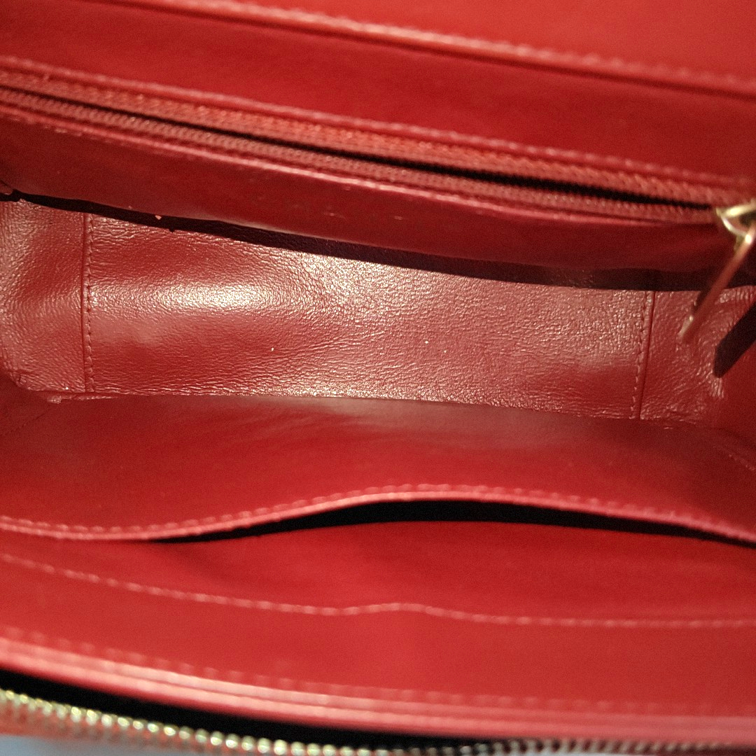Chanel Business Affinity Medium Red Caviar Leather Top Handle Crossbody Bag