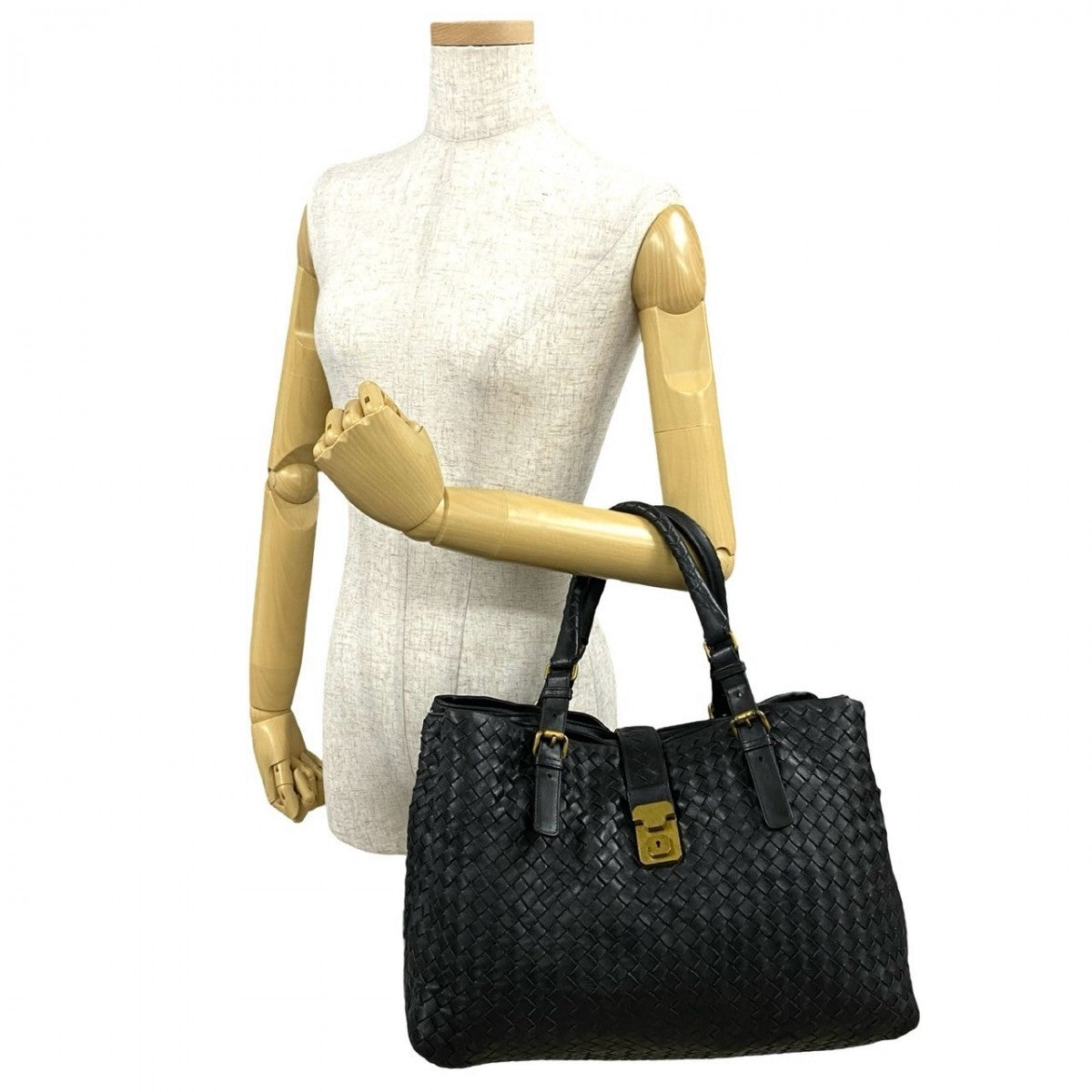 BOTTEGAVENETA Tote Bag leather black INTRECCIATO Women