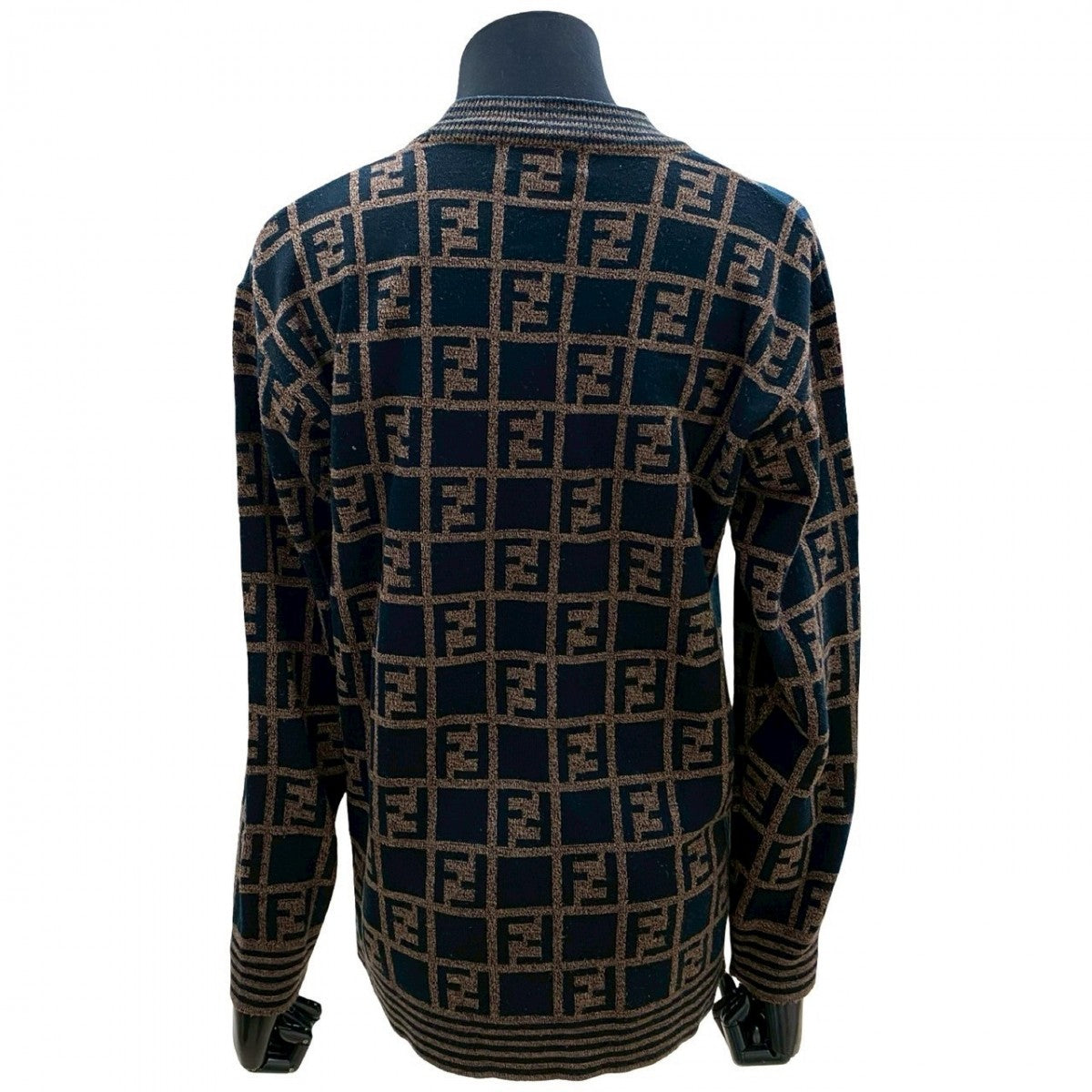 FENDI sweater Acrylic, Wool Navy FF Zucca Pattern Women