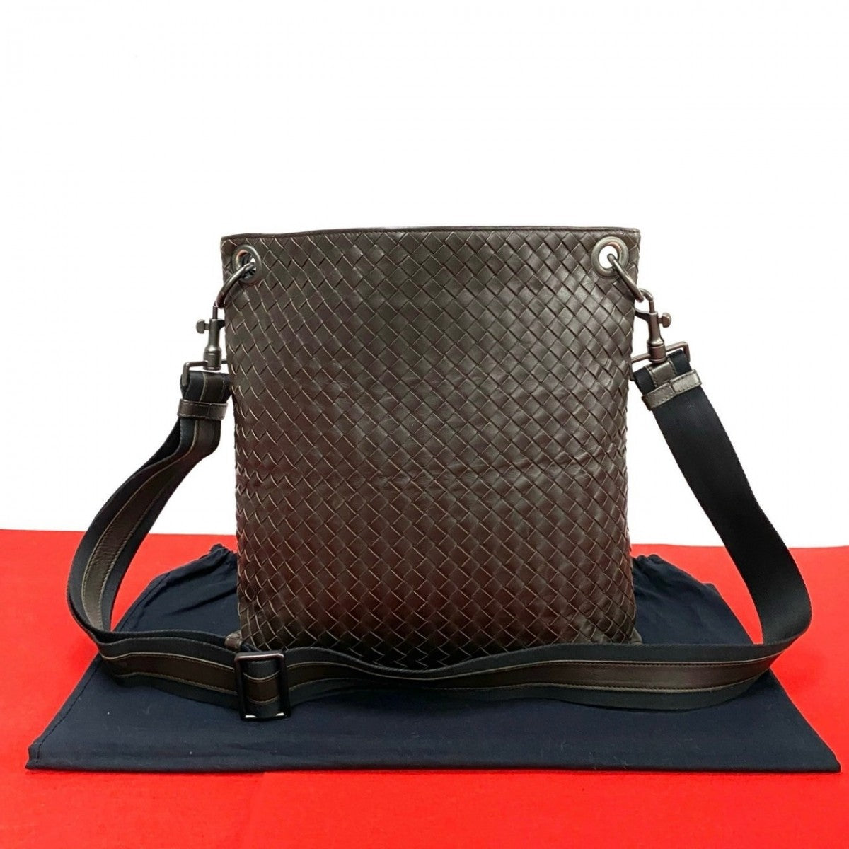 BOTTEGAVENETA Shoulder Bag leather Brown INTRECCIATO mens