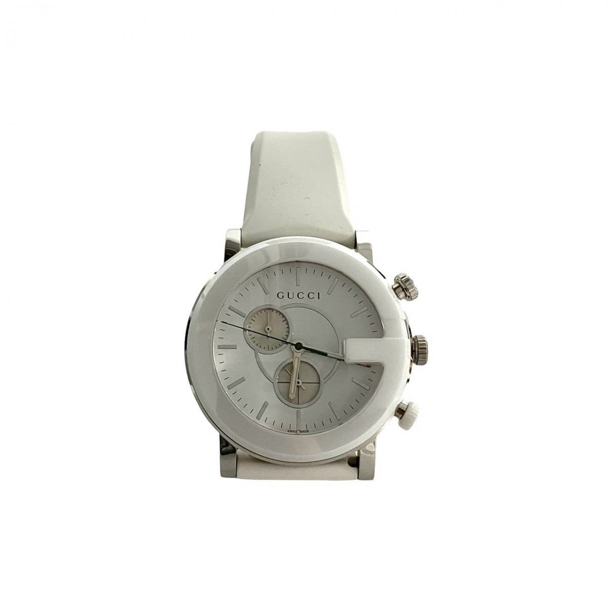 GUCCI Watches Quartz 101M YA101346 Stainless Steel, Ceramic white quartz G Chrono white dial mens