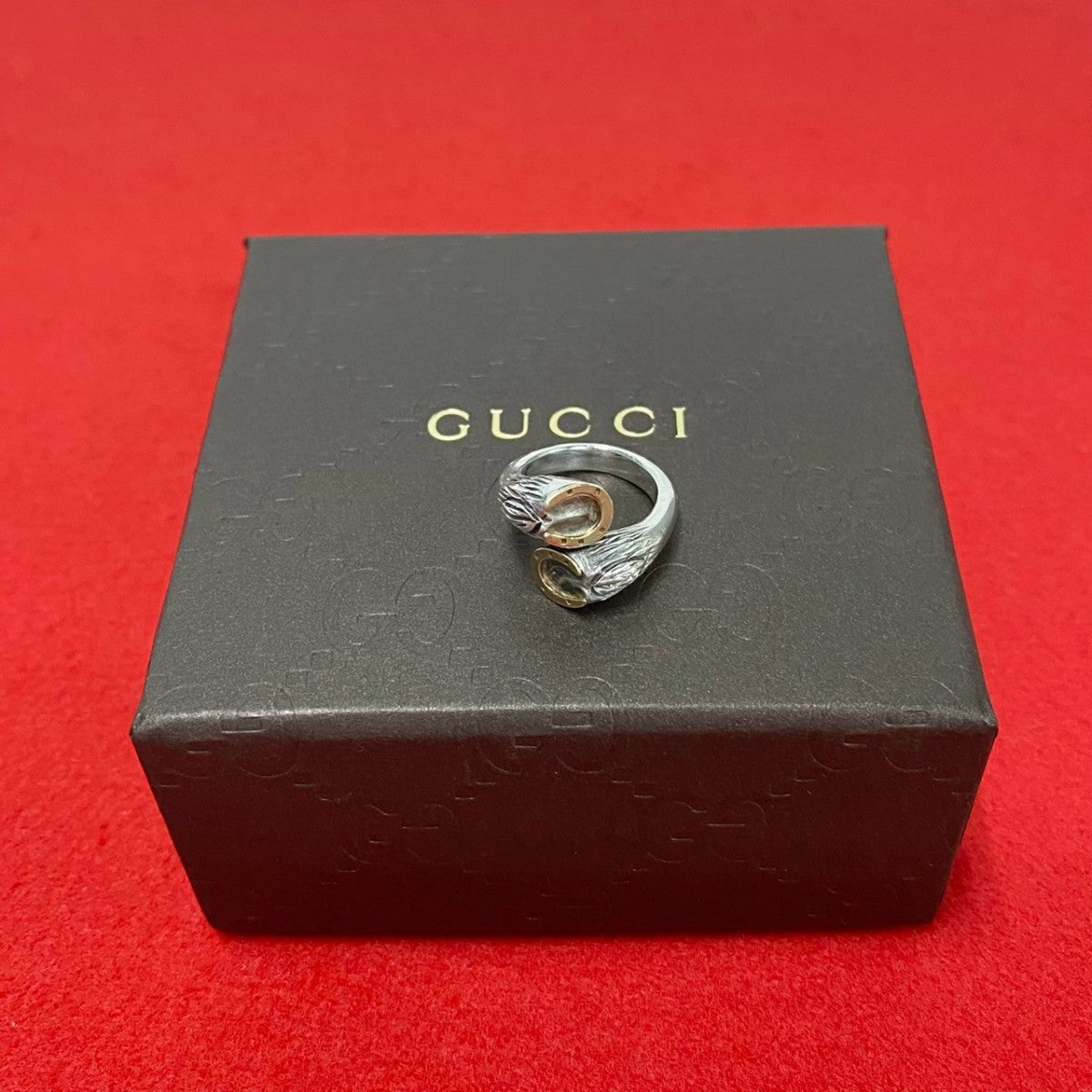 GUCCI Ring Silver925, K18 Gold Silver Horseshoe ring Women