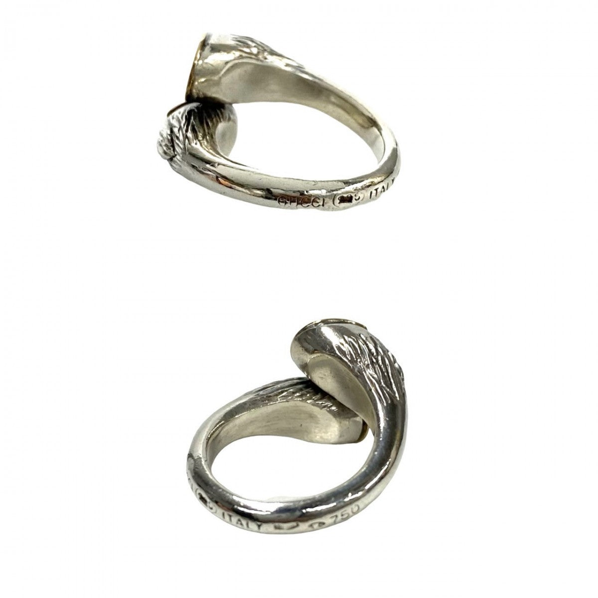 GUCCI Ring Silver925, K18 Gold Silver Horseshoe ring Women