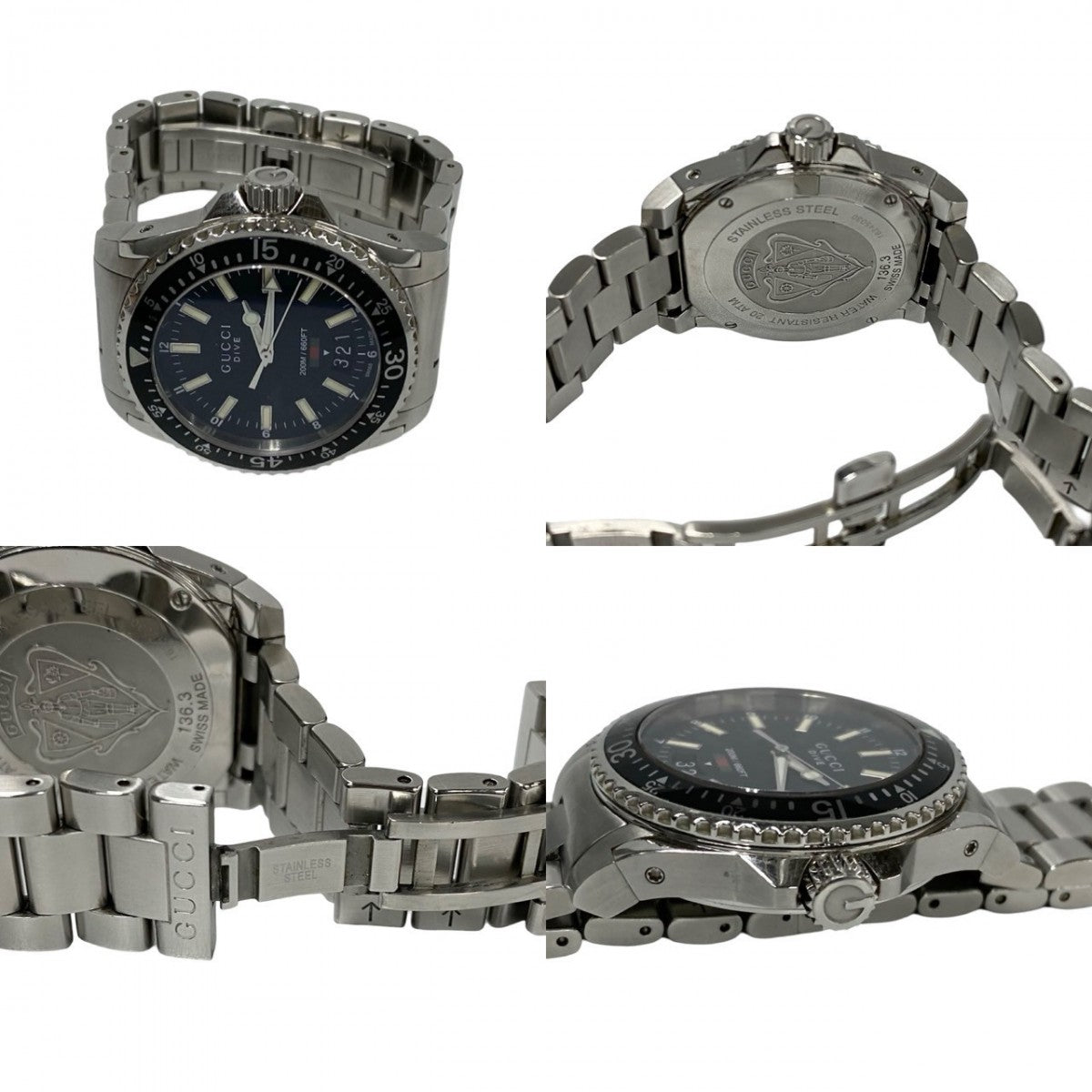 GUCCI Watches Stainless steel Silver Dive mens