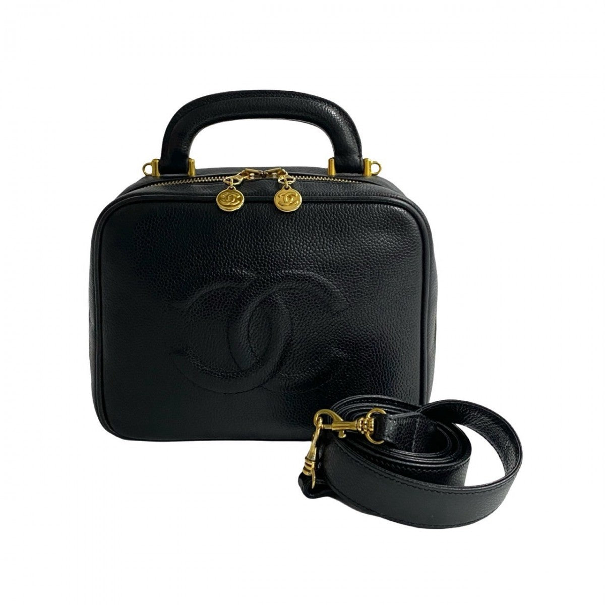 CHANEL Shoulder Bag Matt caviar skin black COCO Mark Women