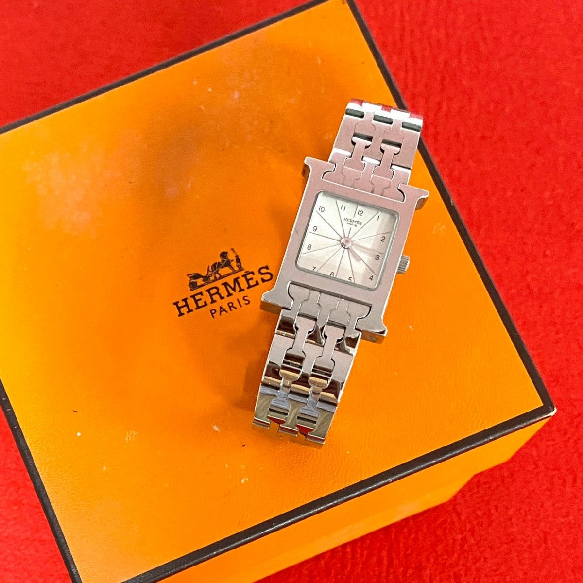 HERMES Watches Stainless steel Silver H watch Women