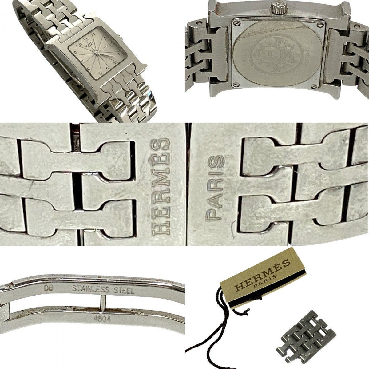 HERMES Watches Stainless steel Silver H watch Women