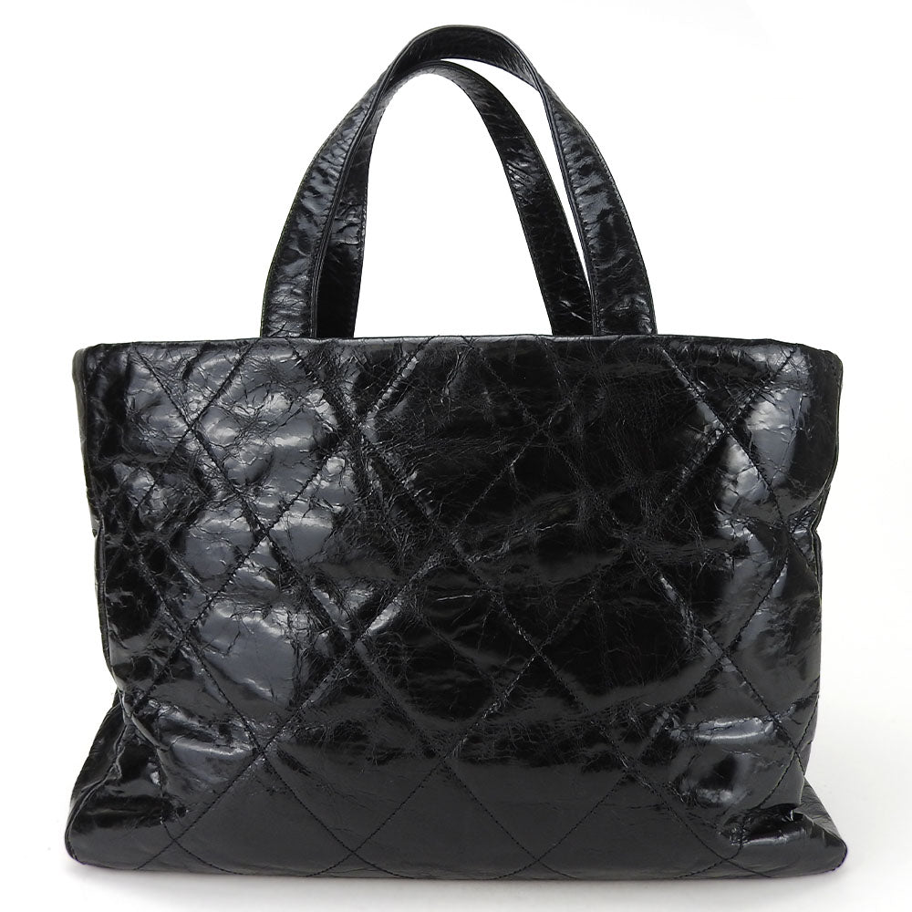 CHANEL Tote Bag leather black Portello