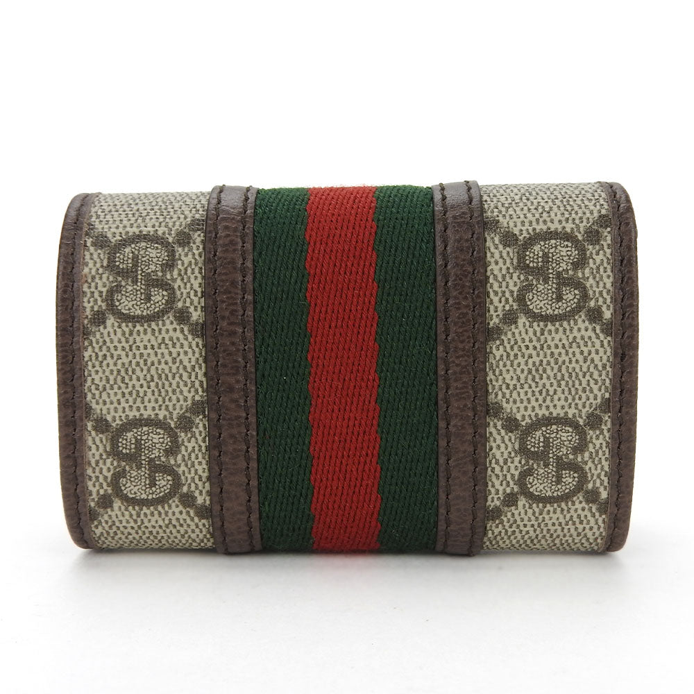 GUCCI Key case Key holder  603732 GG Supreme canvas, leather beige Off deer unisex(Unisex)