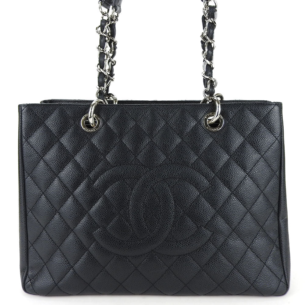 CHANEL Tote Bag Caviar skin black GST tote